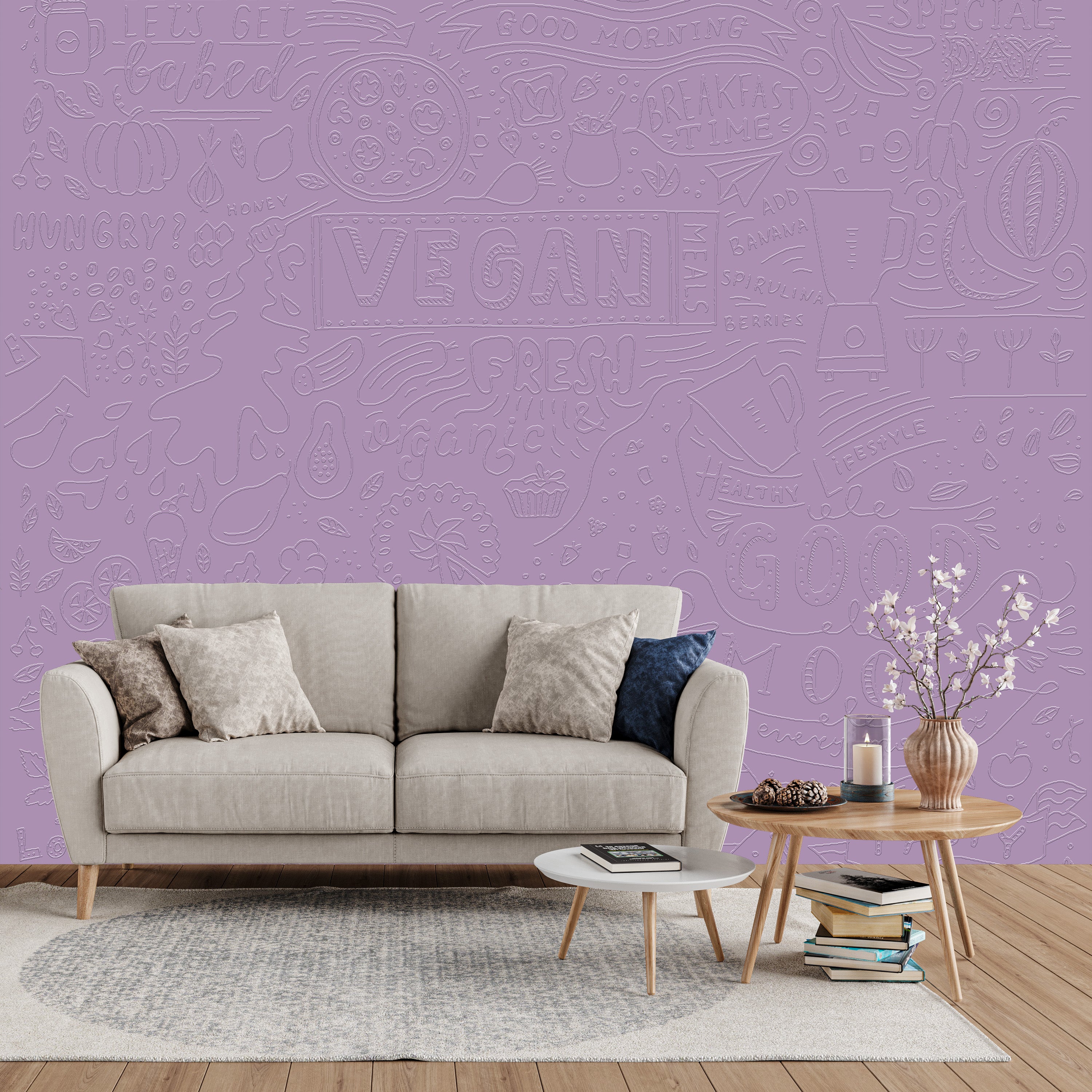 3D Motivational Foodie Doodle - Paintable Mural