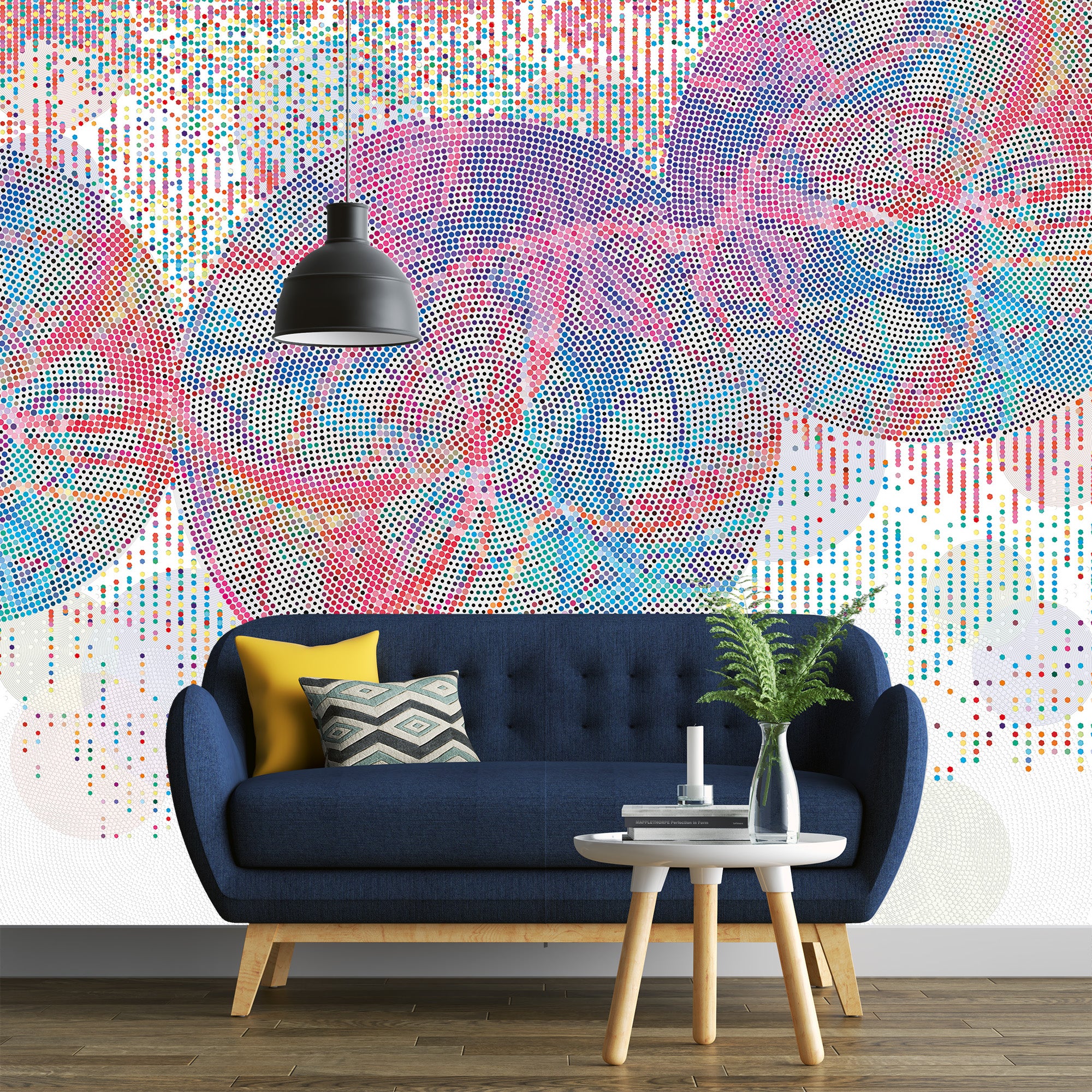 3D Dotted Digital Bloom - Printed Mural