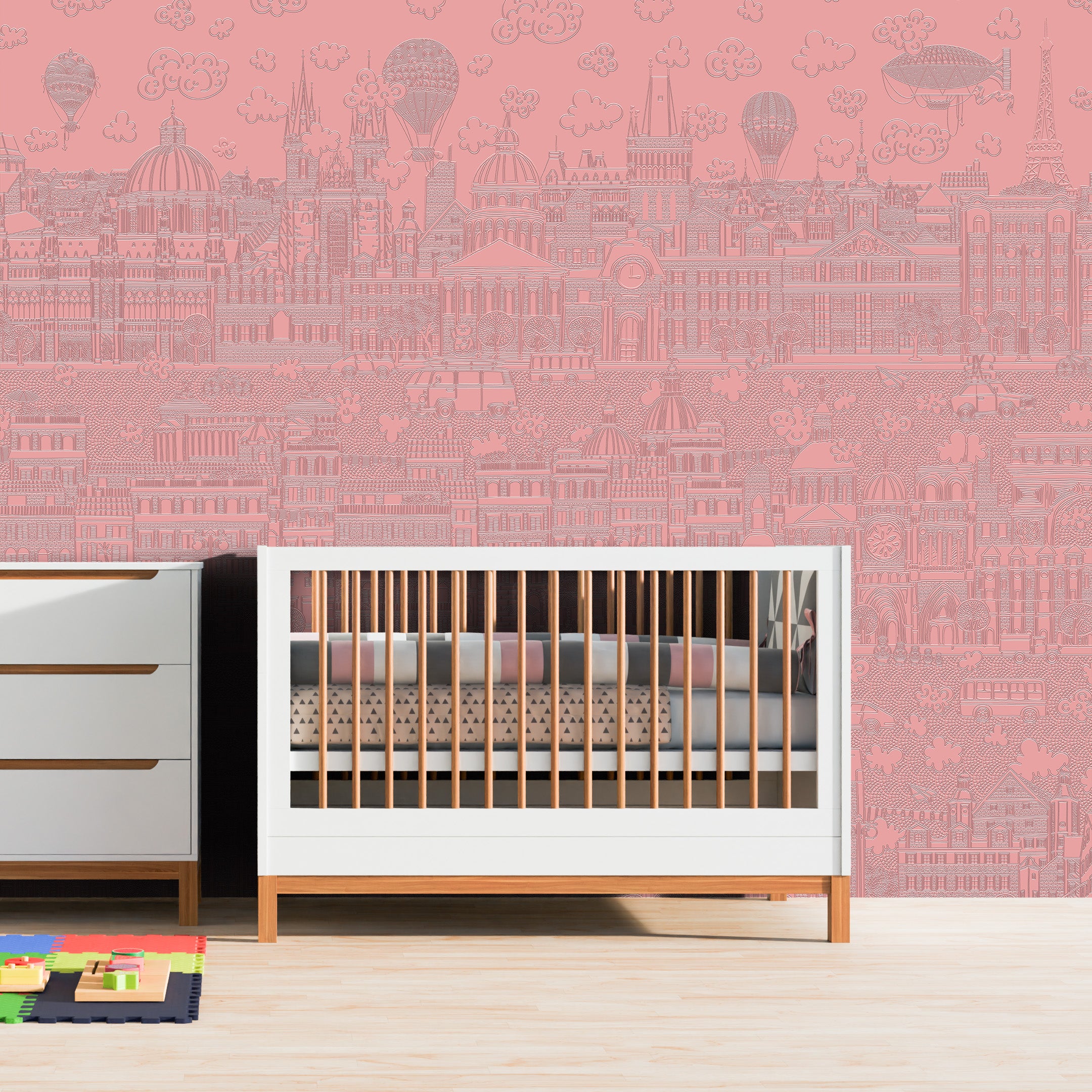 3D Enchanted Skyline - Paintable Mural