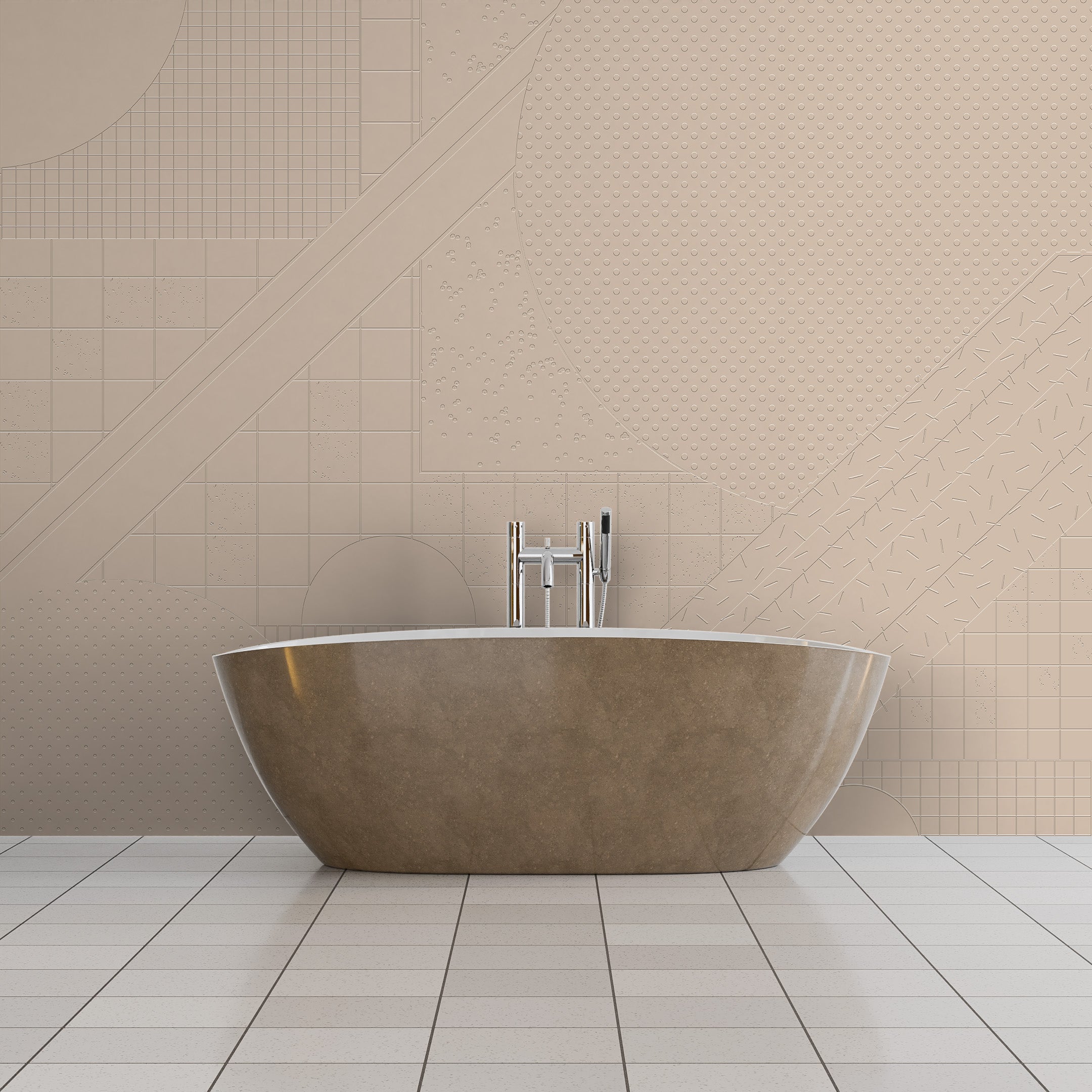 3D Pulse Wave - Paintable Mural