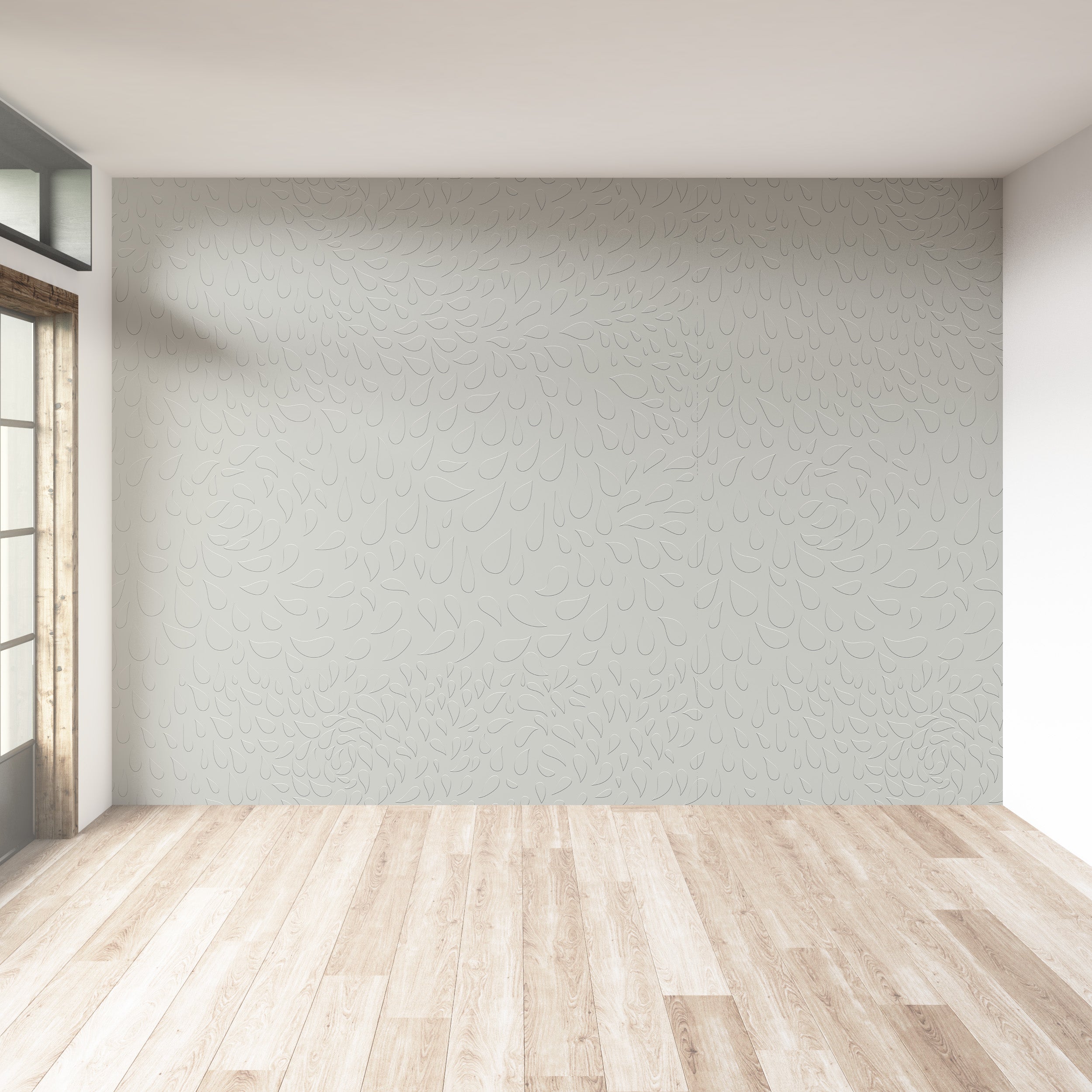 3D Cascading Raindrops - Paintable Mural