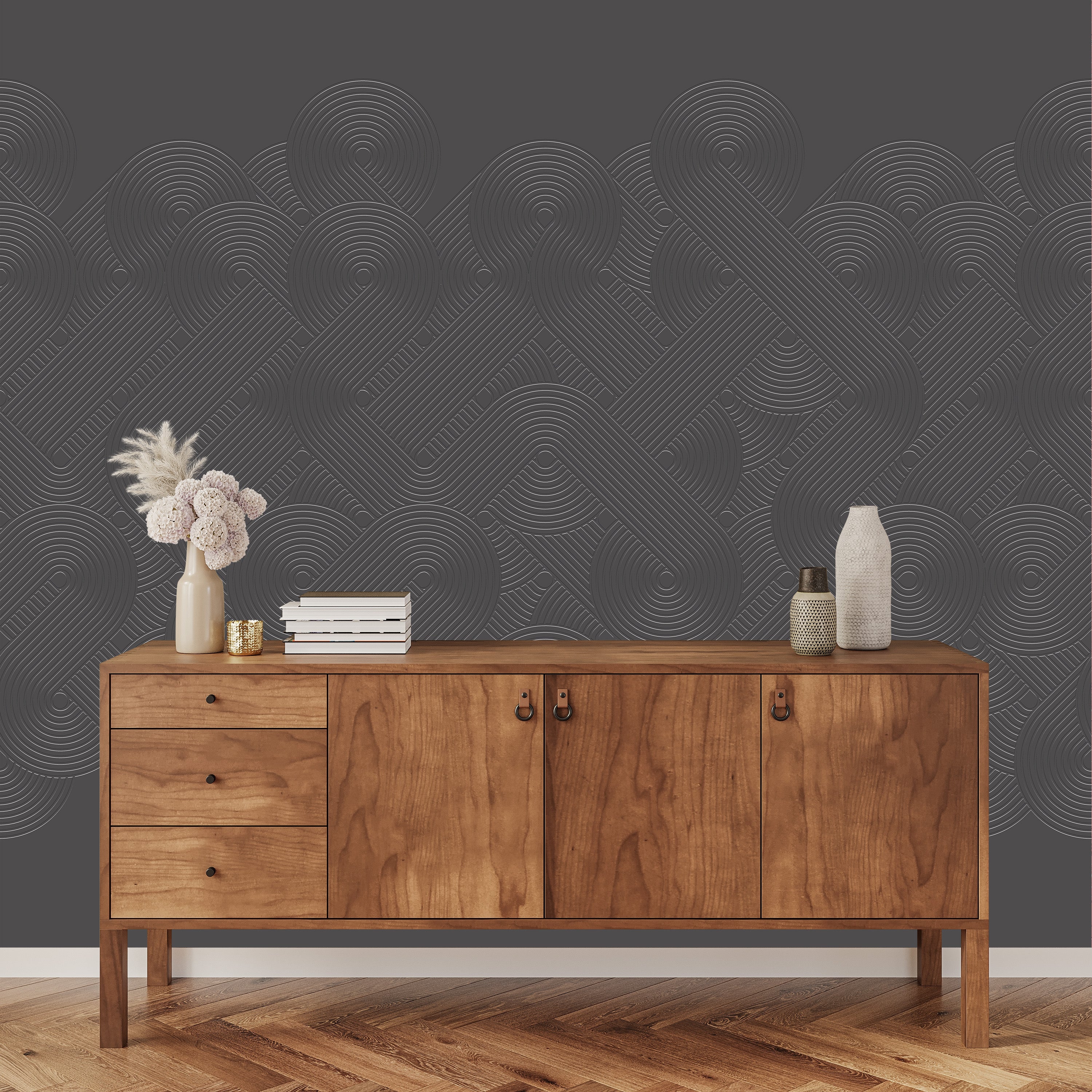 3D Radial Rhythm - Paintable Wallpaper