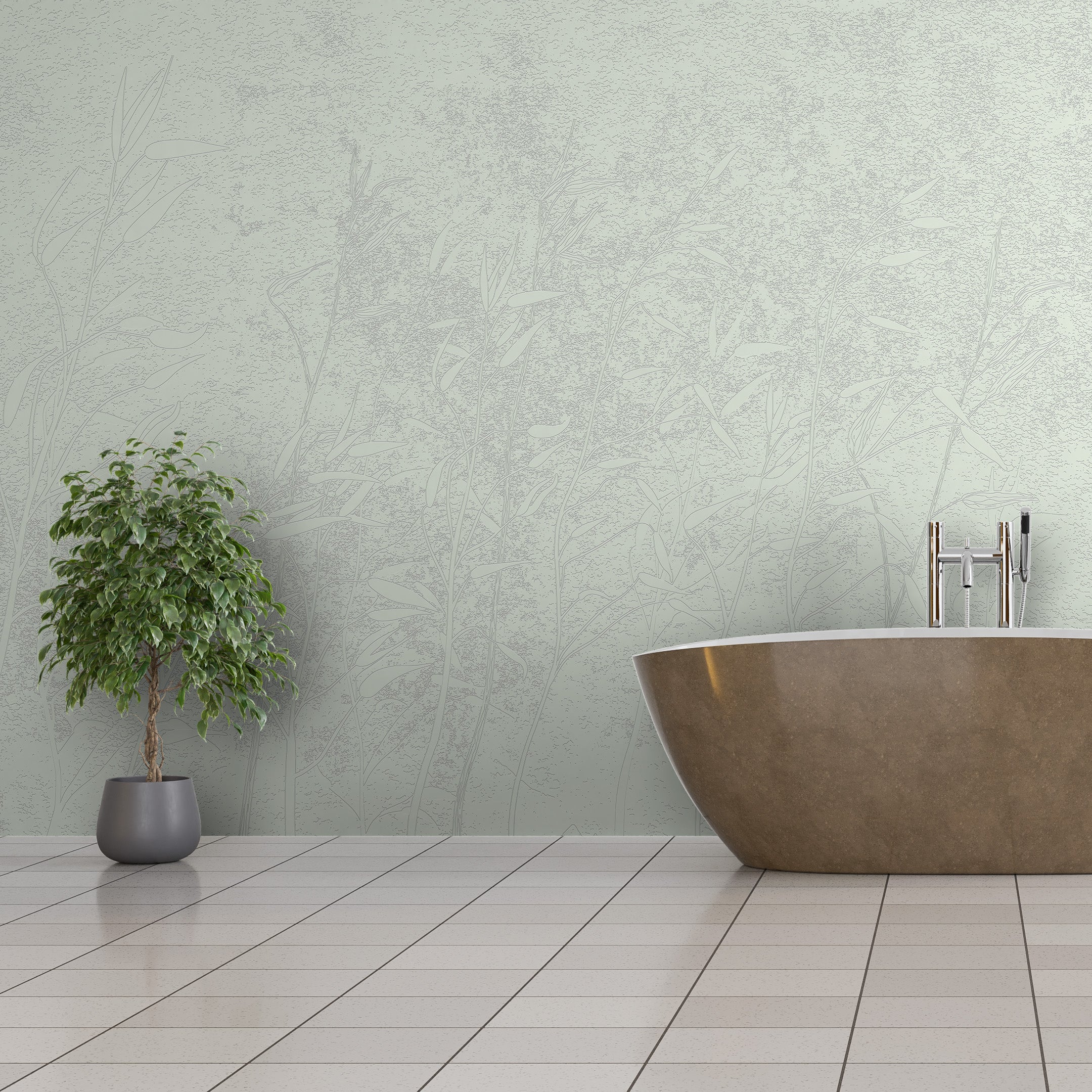 3D Whispering Canes - Paintable Mural