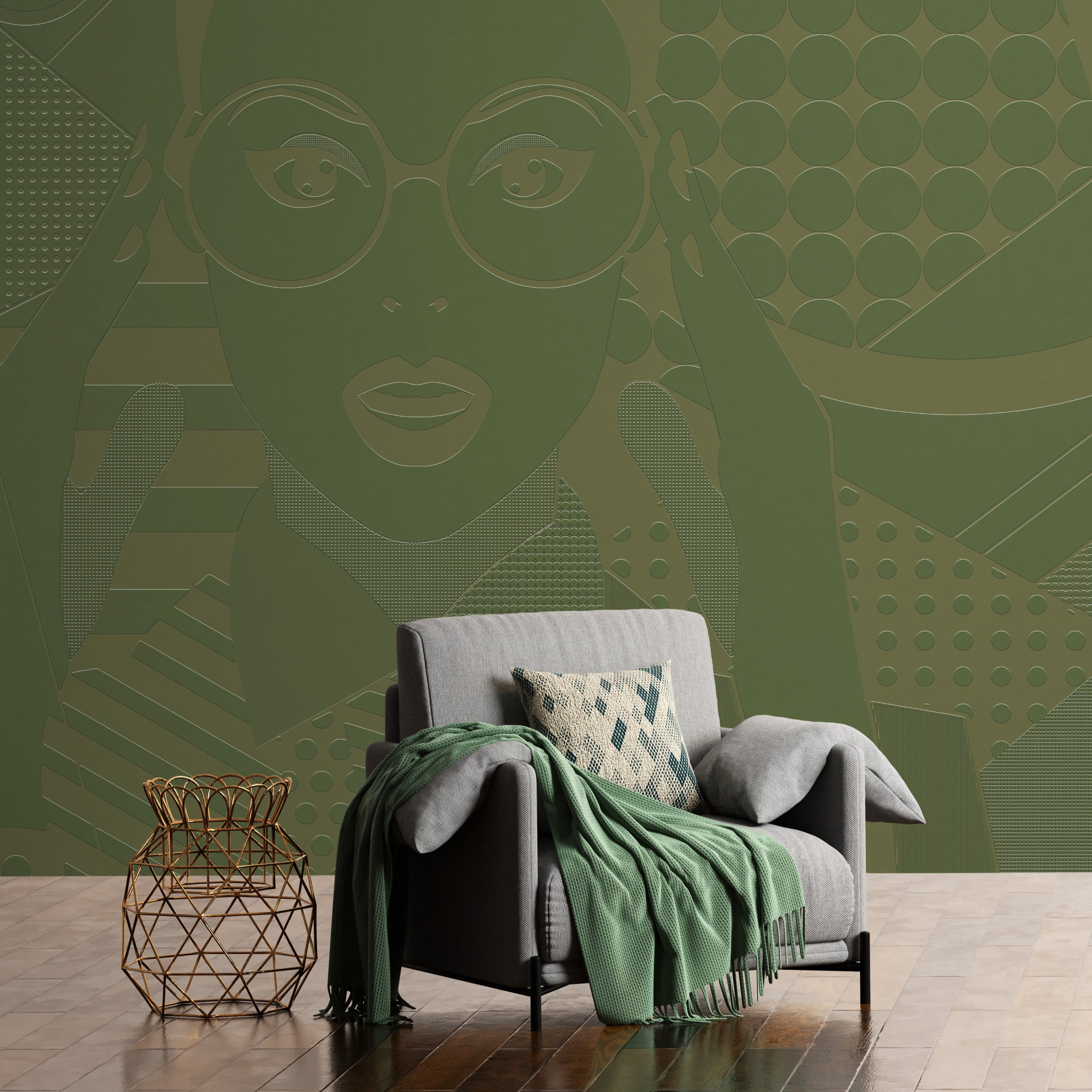3D Bold Visionary - Paintable Mural
