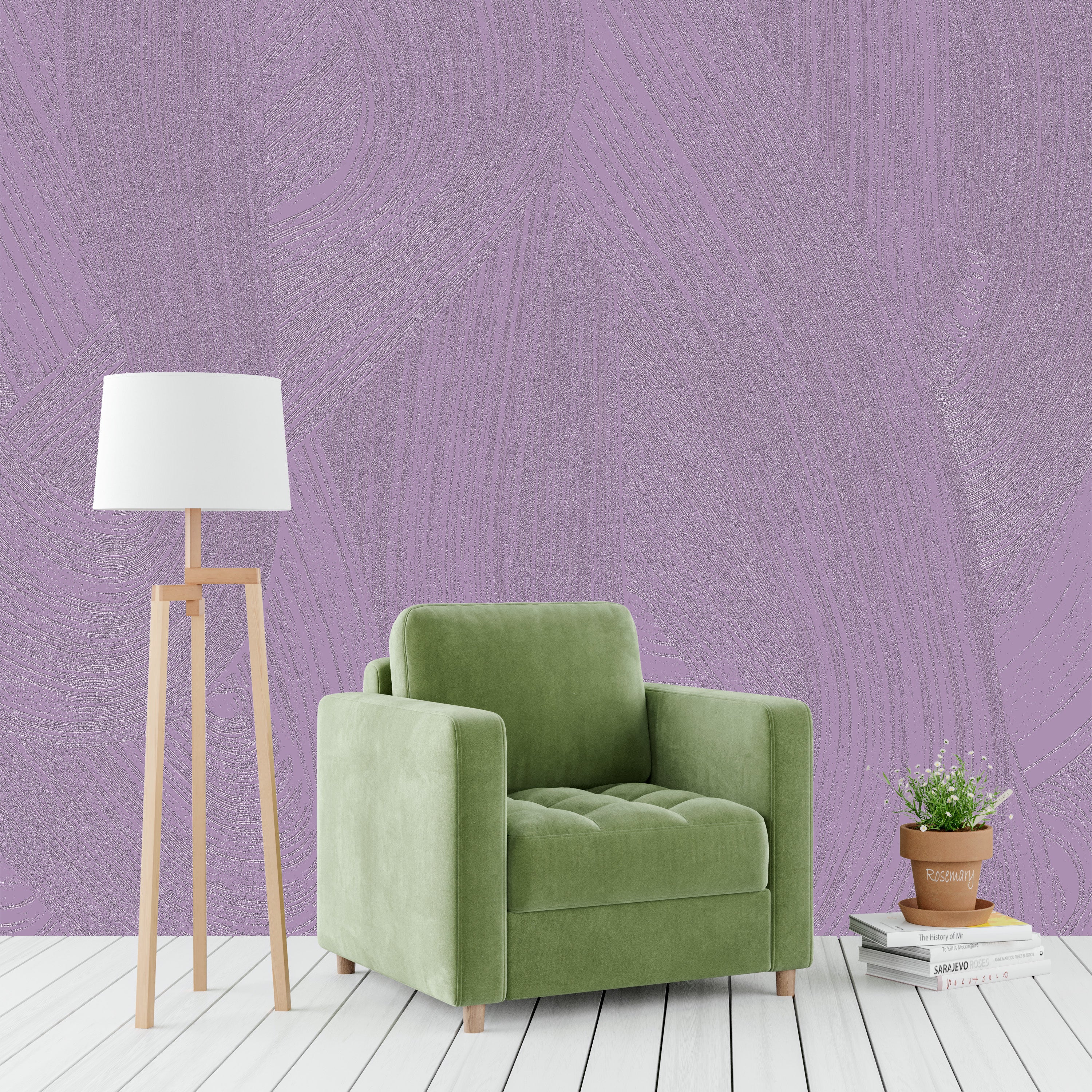 3D Serene Grain - Paintable Mural