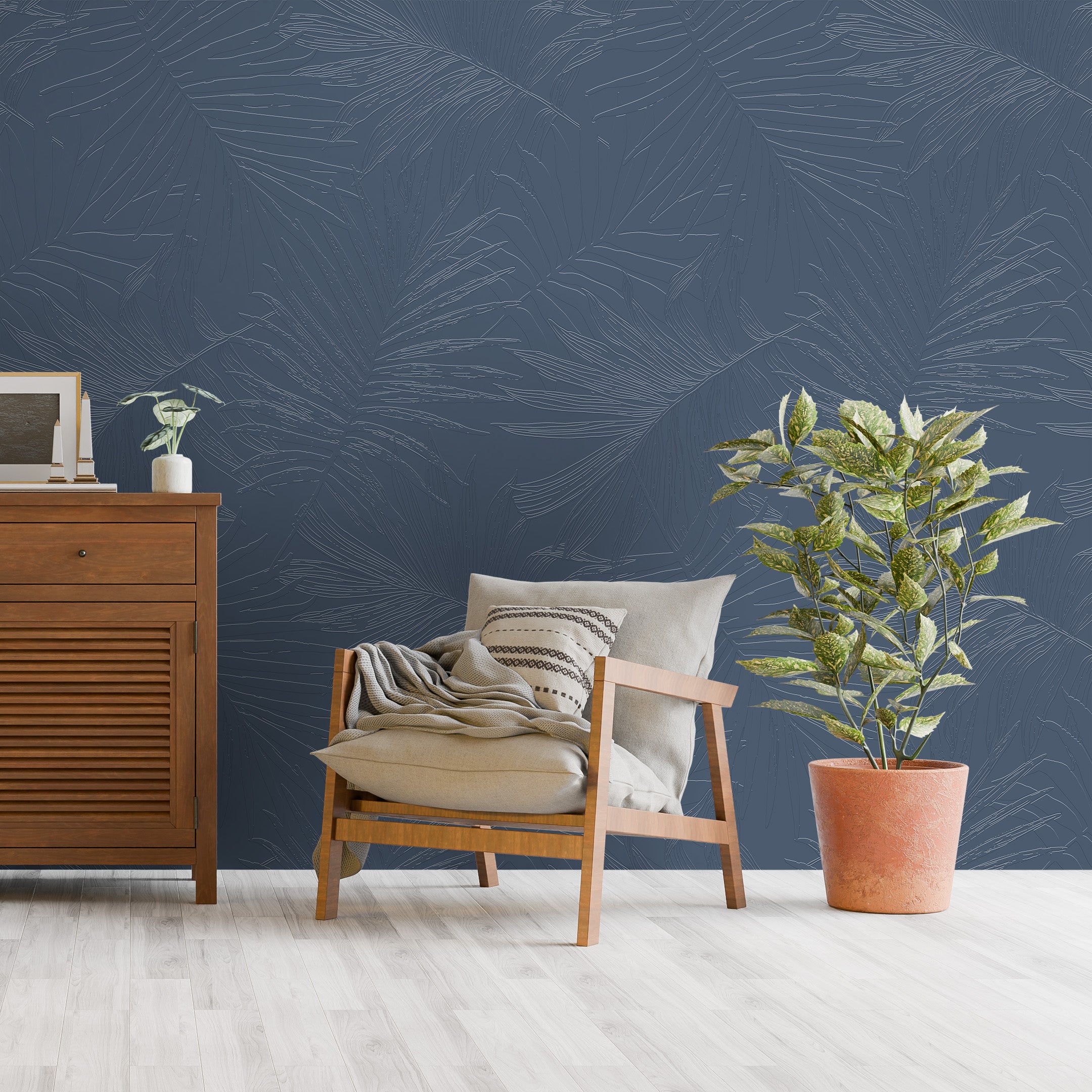 3D Artisan Fern Grove - Paintable Wallpaper
