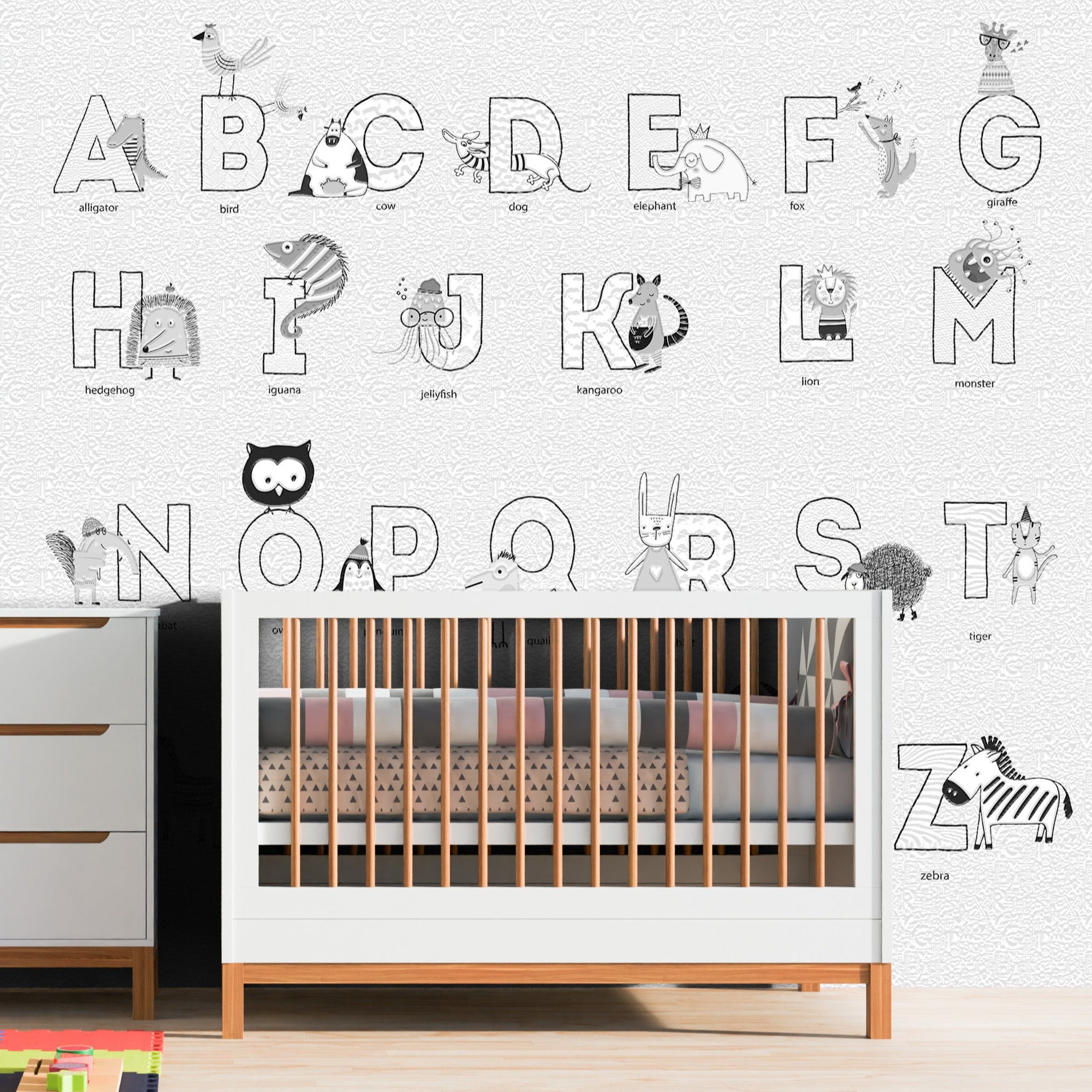 3D Alphabet Zoo - Printed Mural