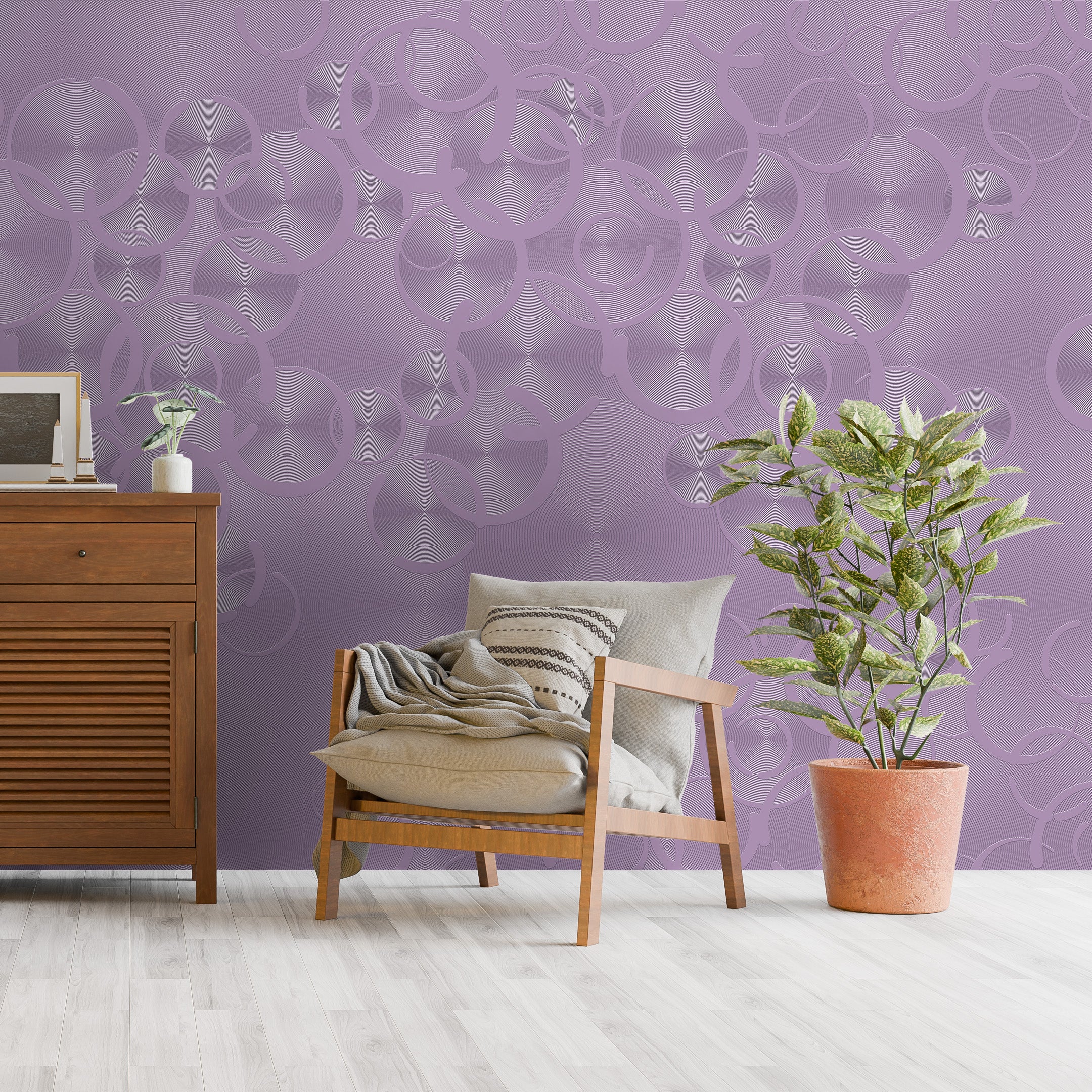 3D Ethereal Circles - Paintable Mural
