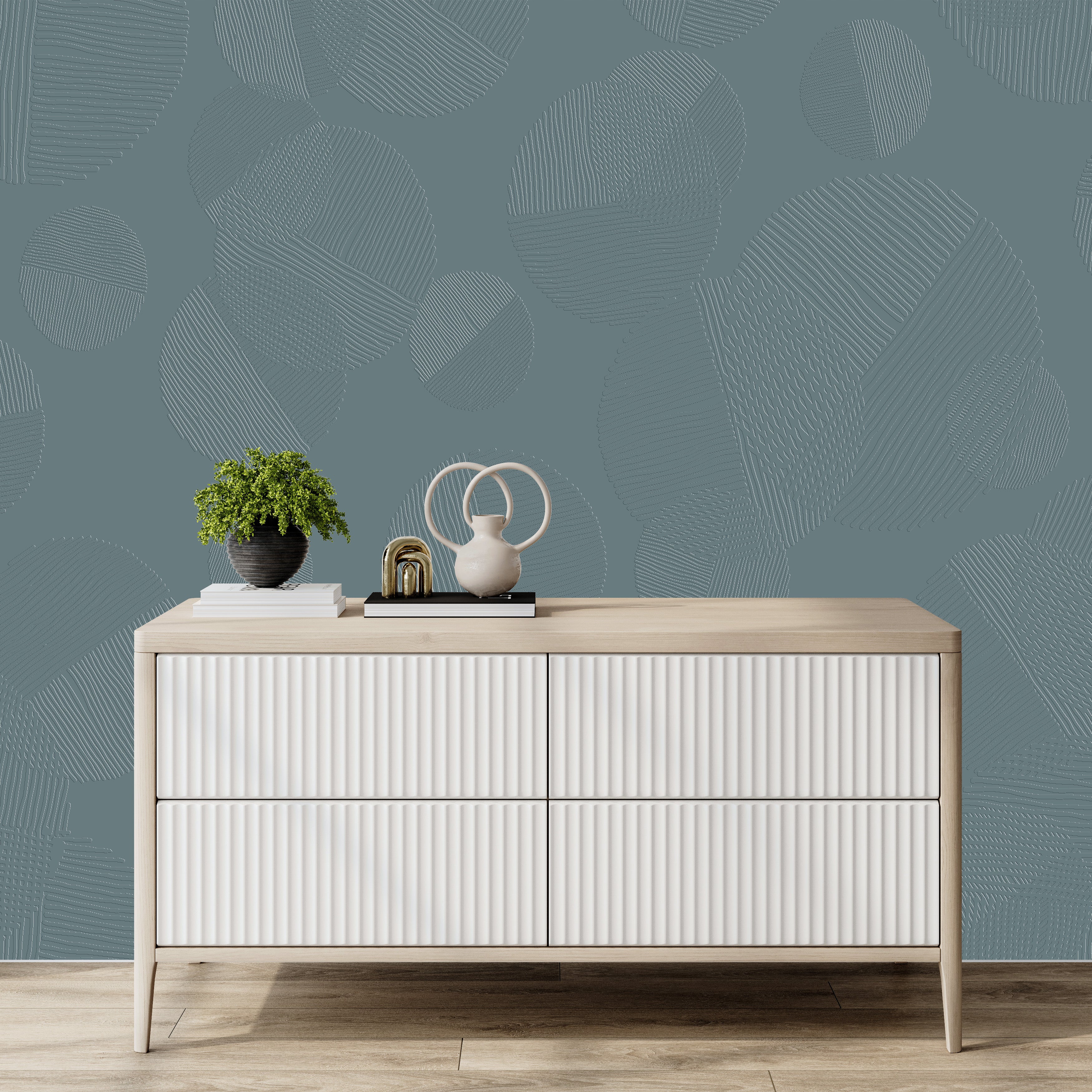 3D Rhythmic Circle Path - Paintable Wallpaper