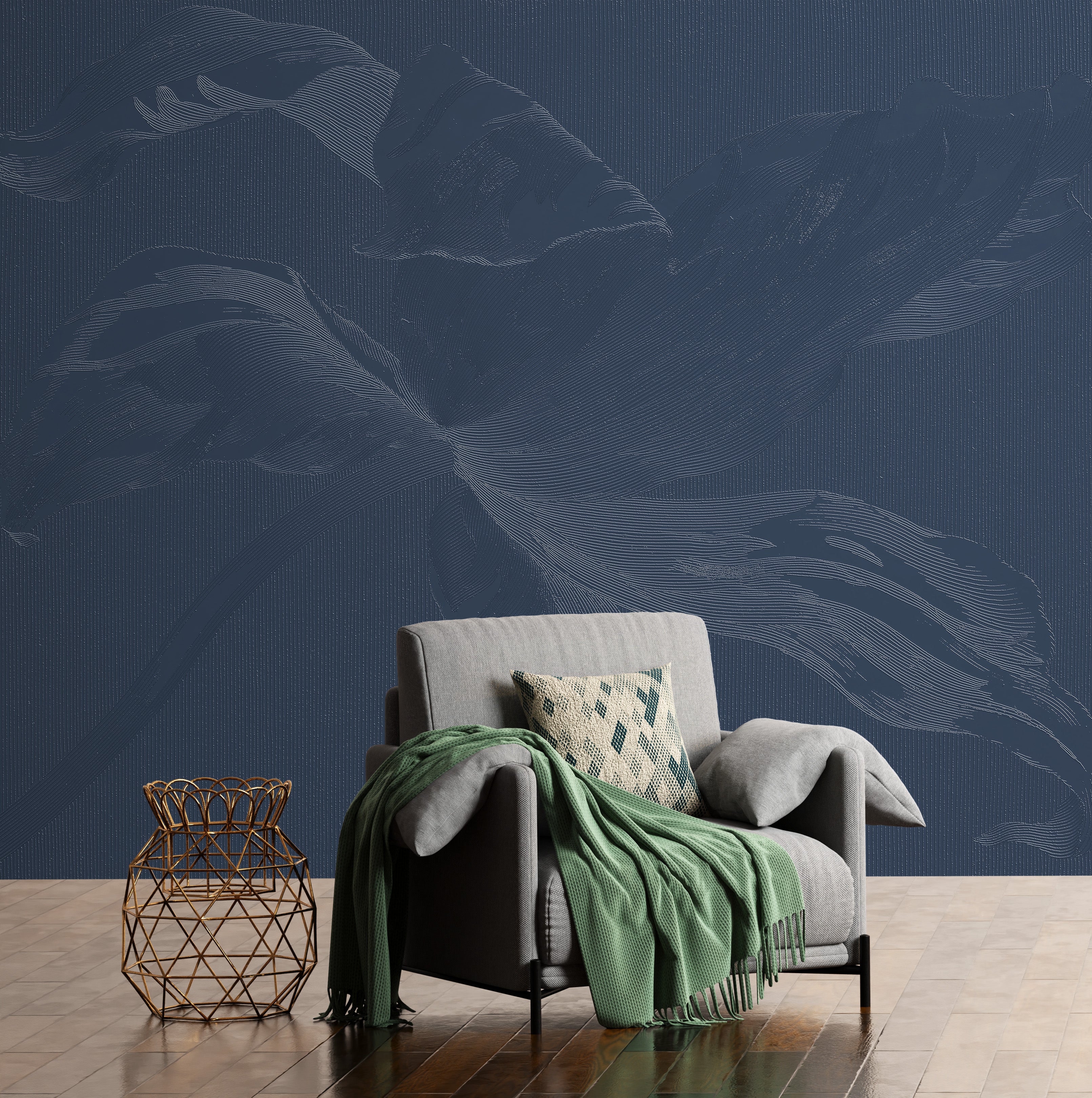 3D Tropical Majesty Leaf - Paintable Mural