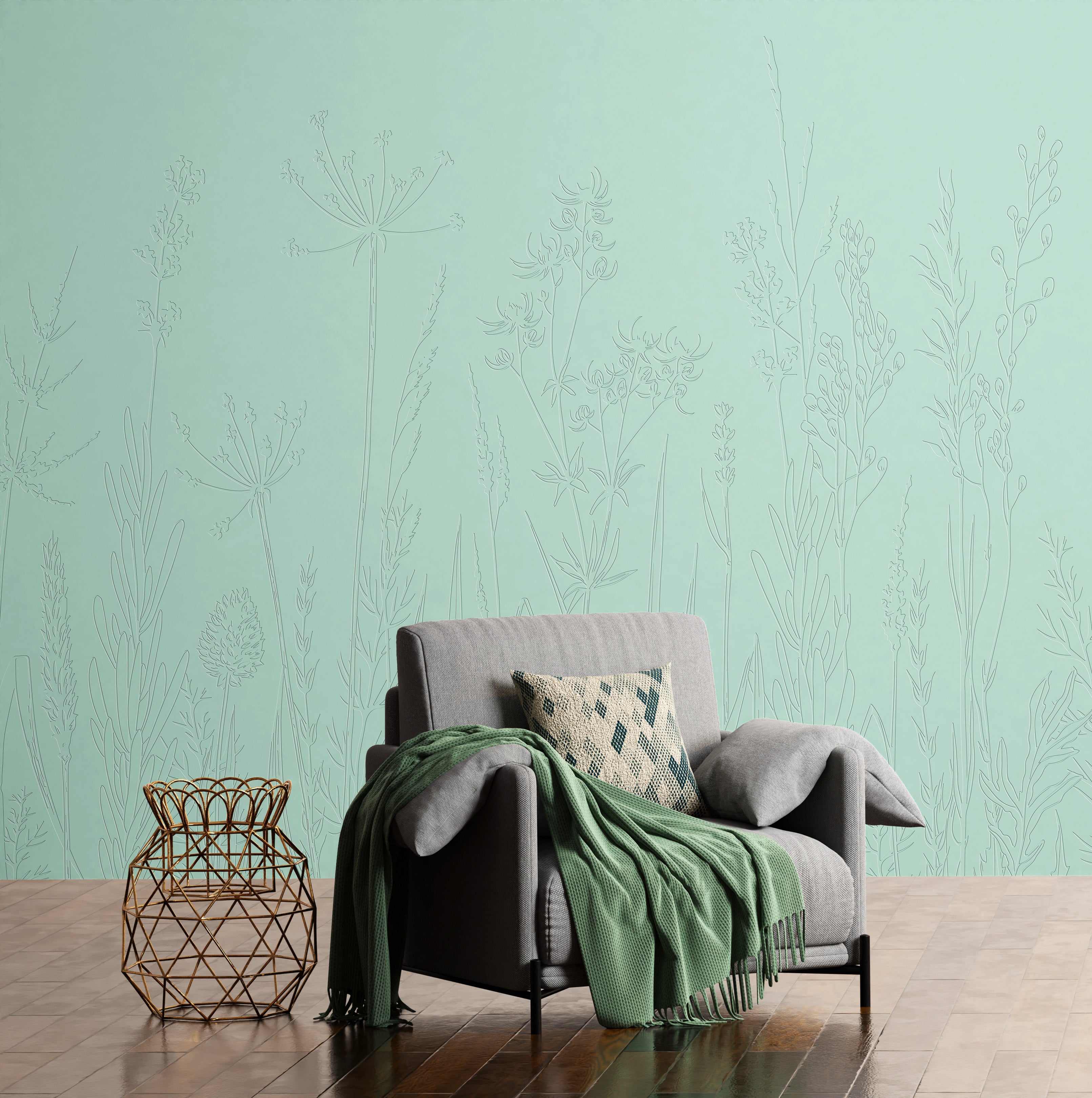 3D Wildflower Meadow - Paintable Mural