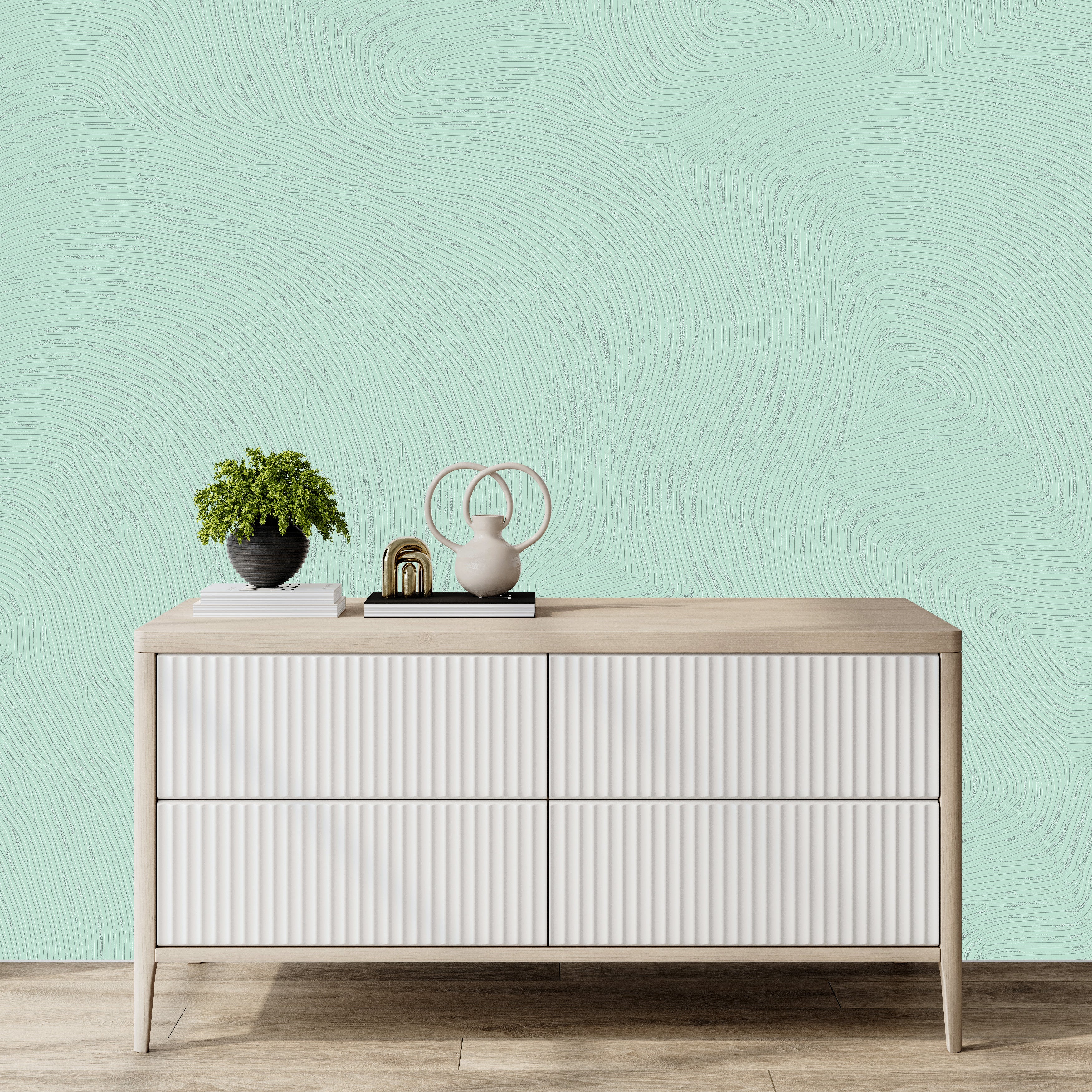 3D Organic Scribbles - Paintable Mural