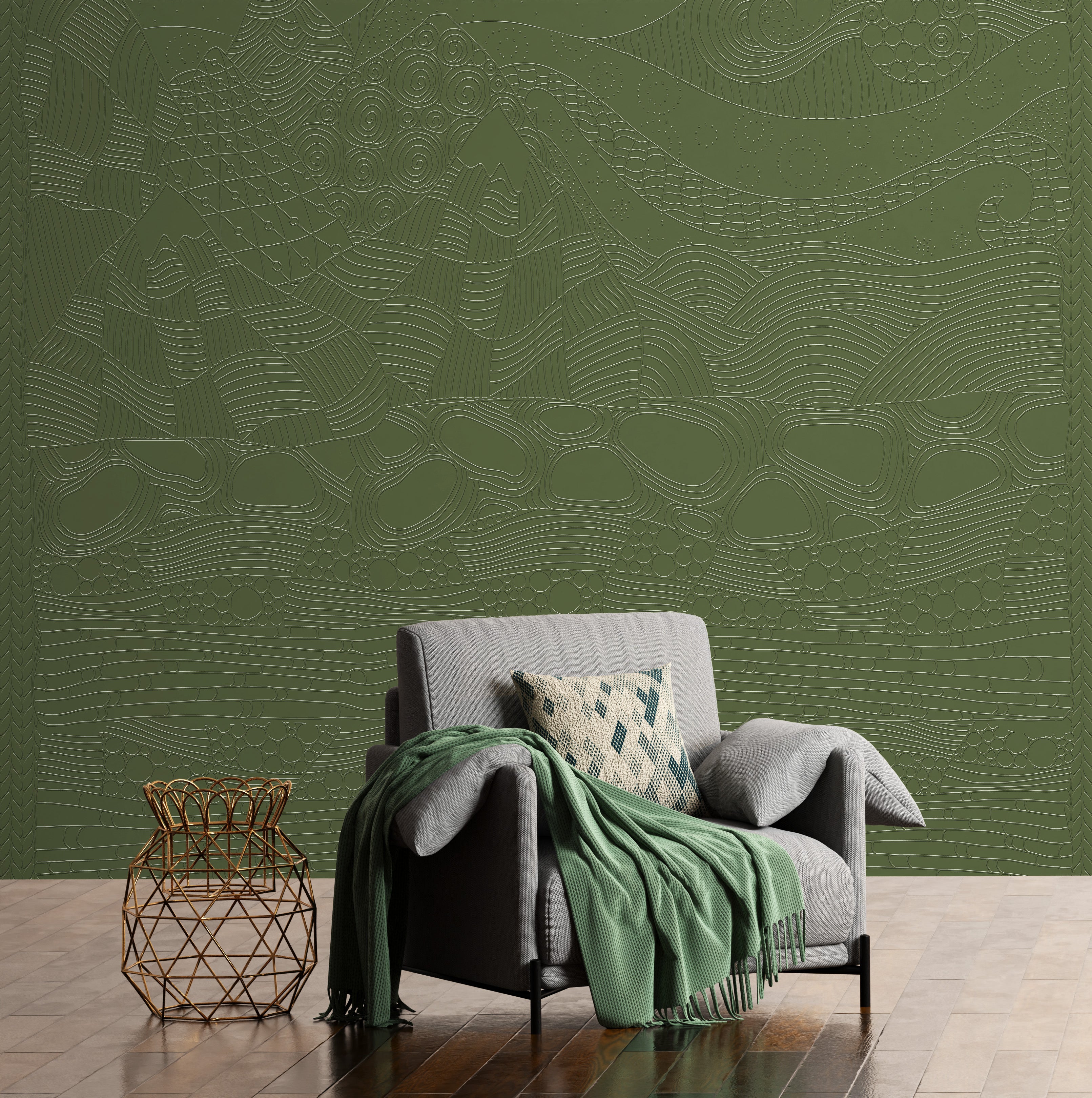 3D Abstract Earth Topography - Paintable Mural