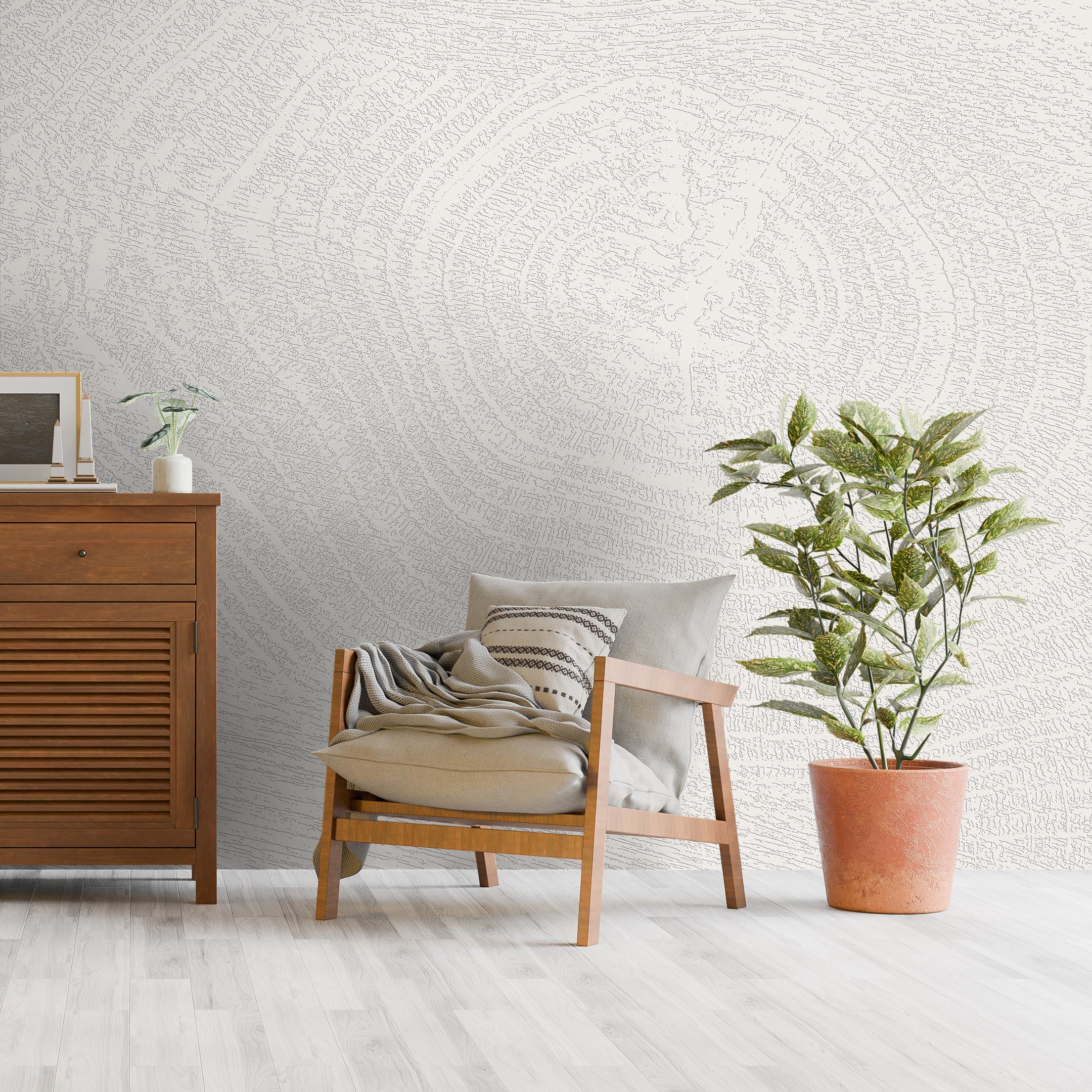 3D Timber Rings - Paintable Mural