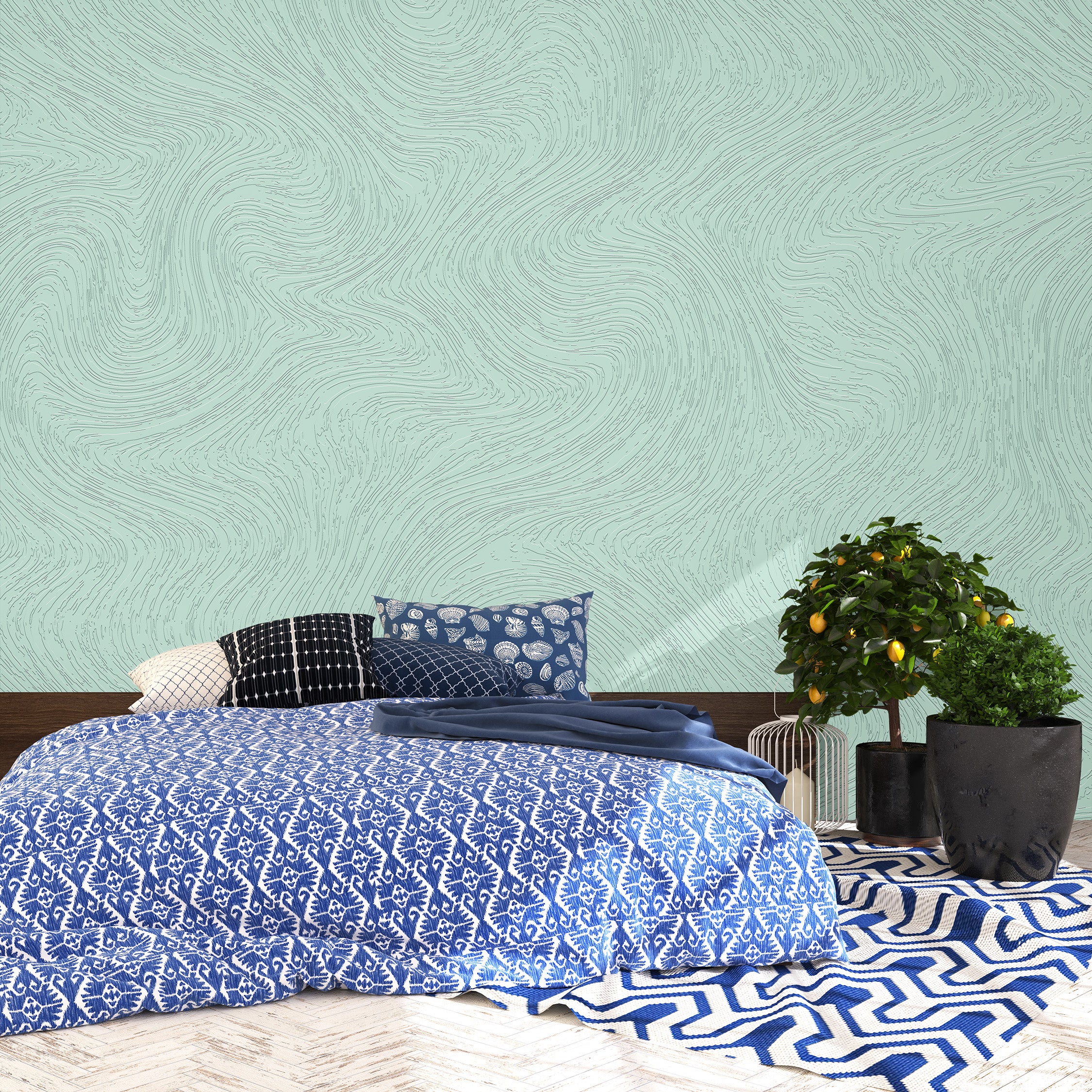 3D Marbled Motion - Paintable Mural