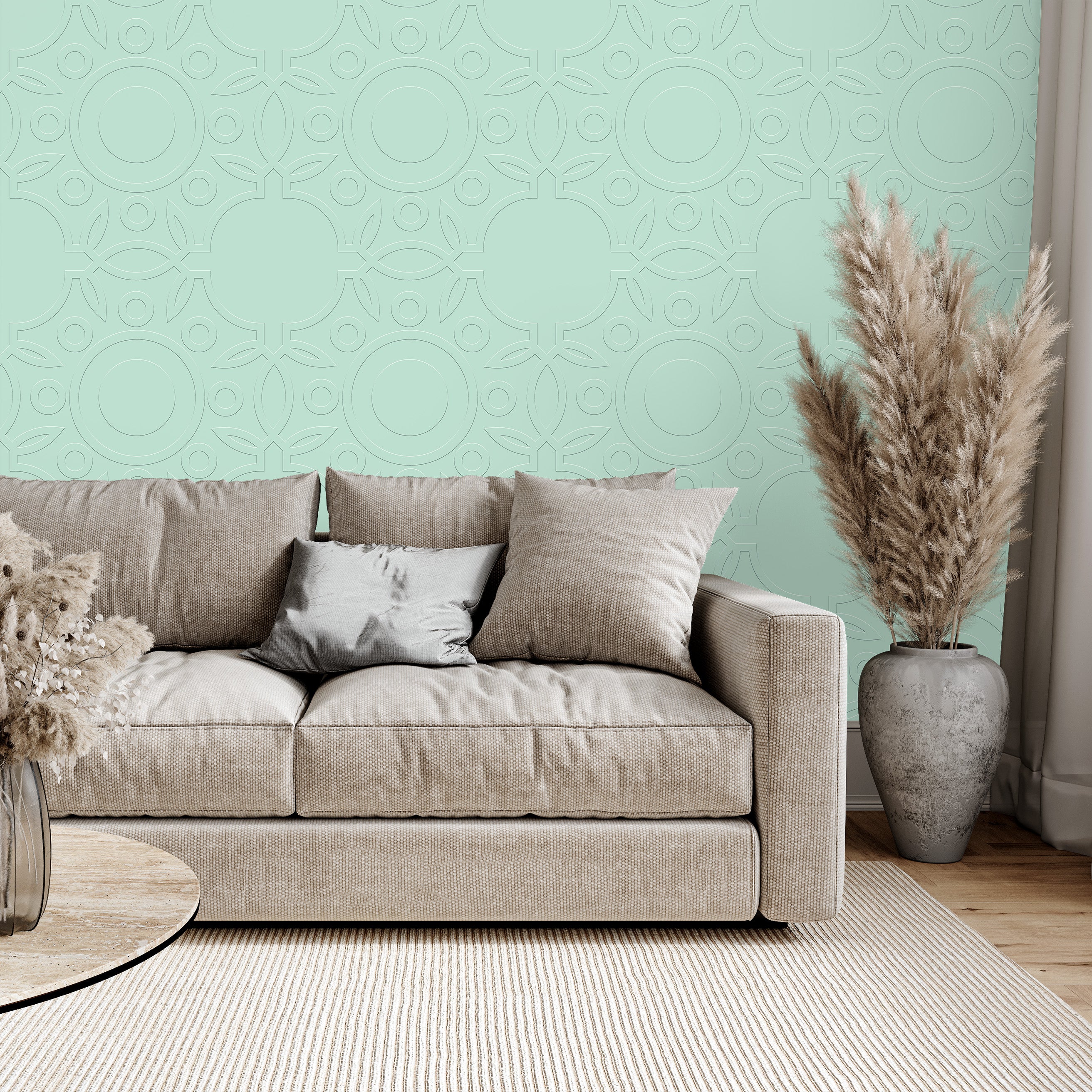 3D Regal Geometric Compass - Paintable Wallpaper