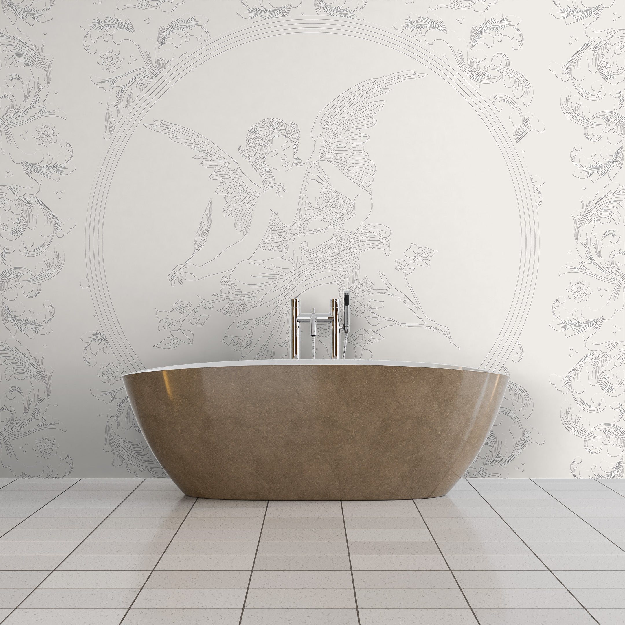 3D Celestial Angel - Paintable Mural