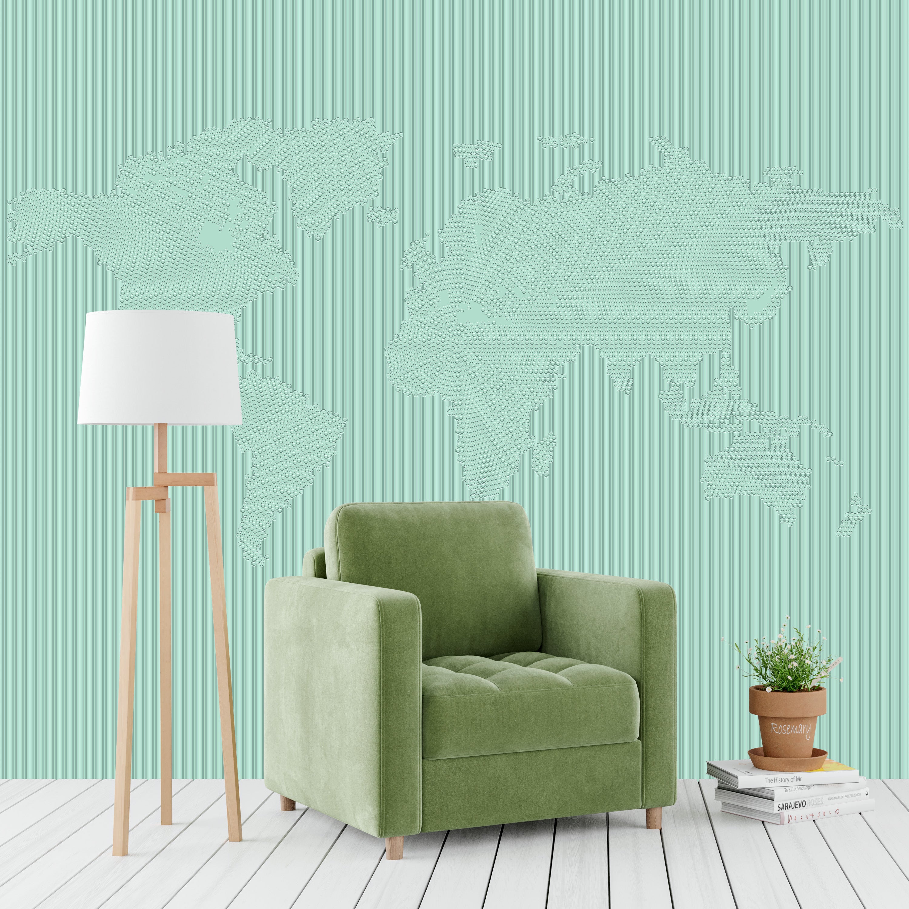 3D Earth's Dynamic Echo - Paintable Mural