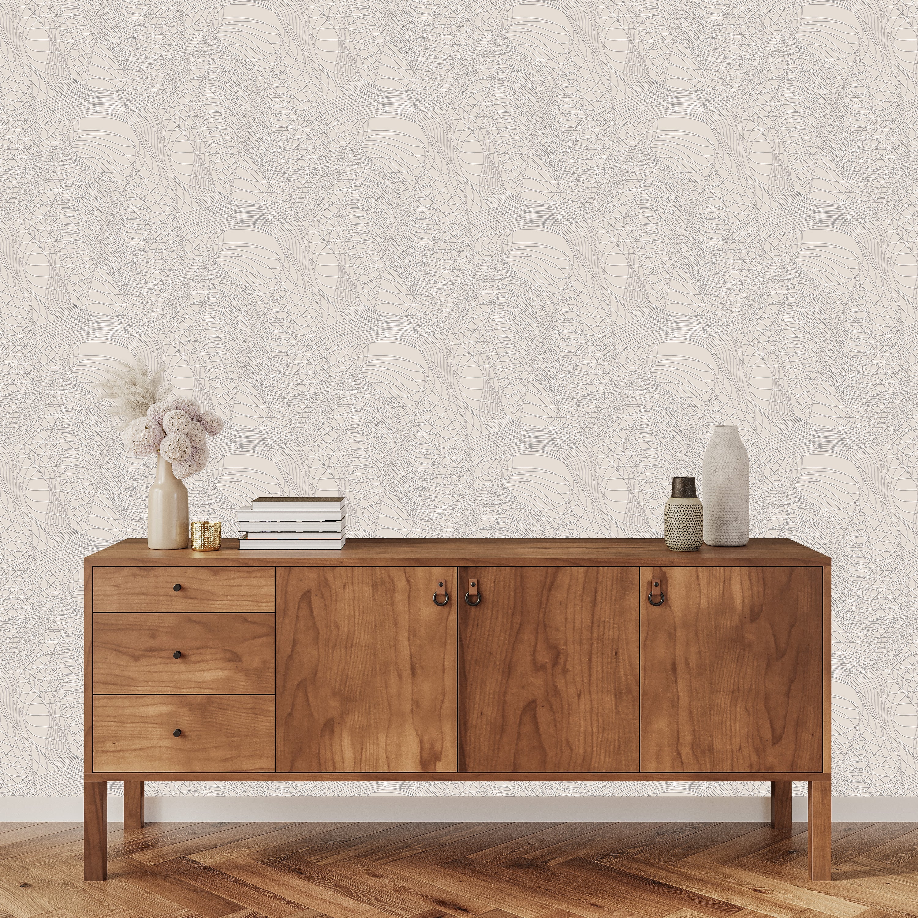 3D Baroque Swirl Relief - Paintable Mural