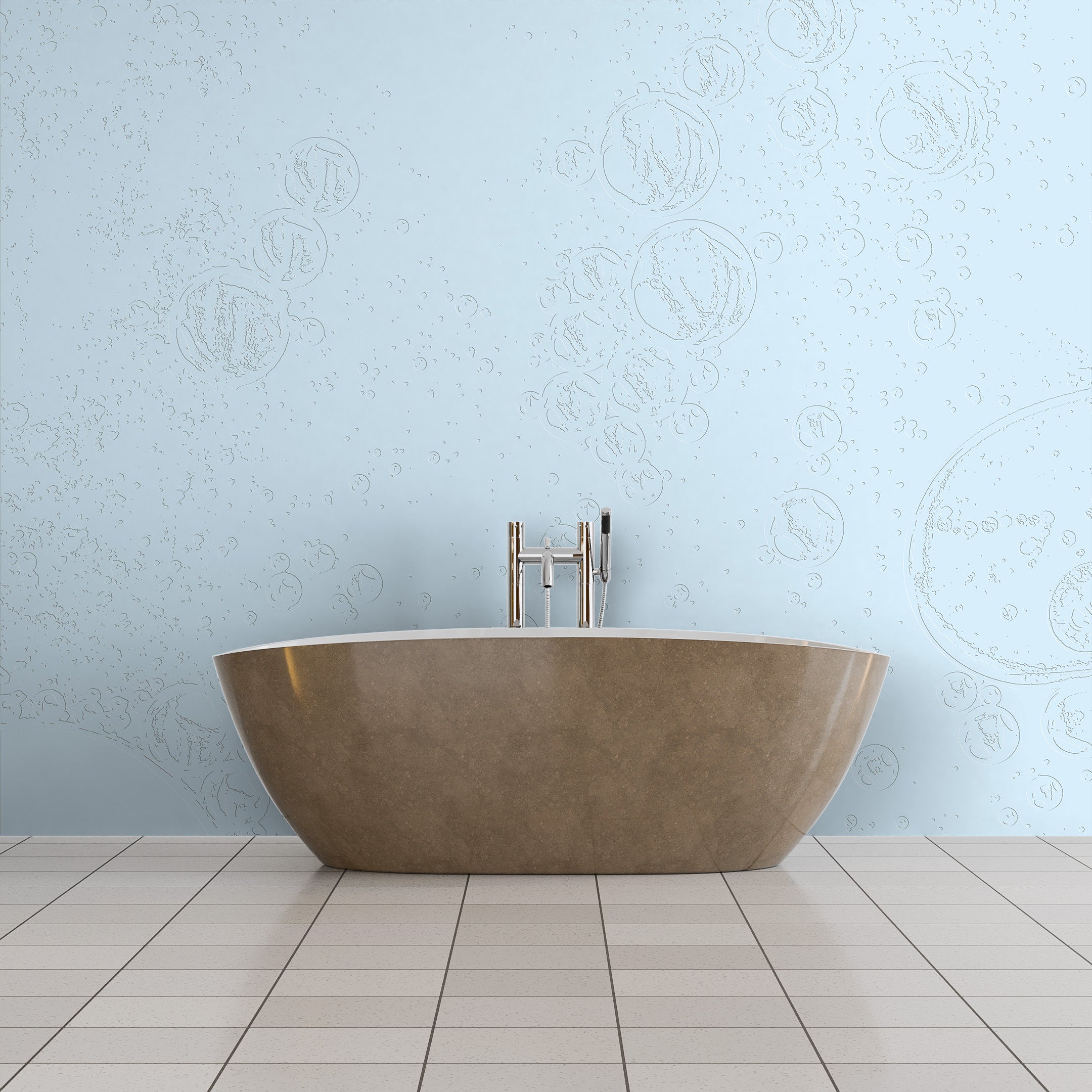 3D Hydro Bubbles - Paintable Mural