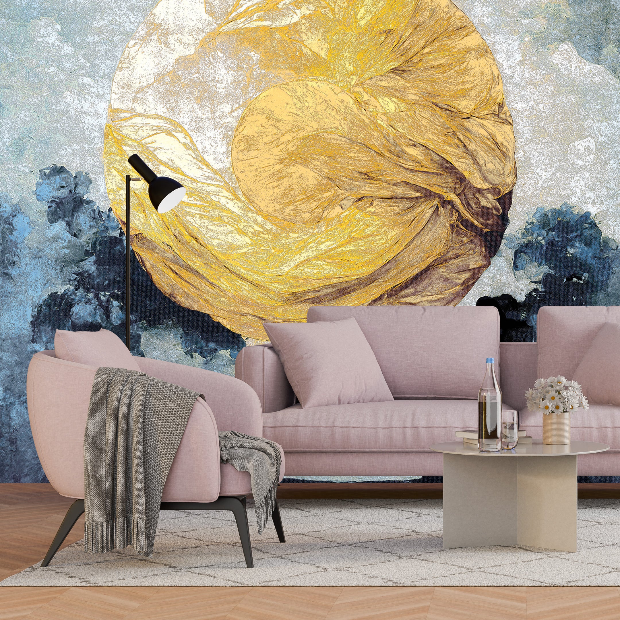 3D Radiant Sunrise - Printed Mural