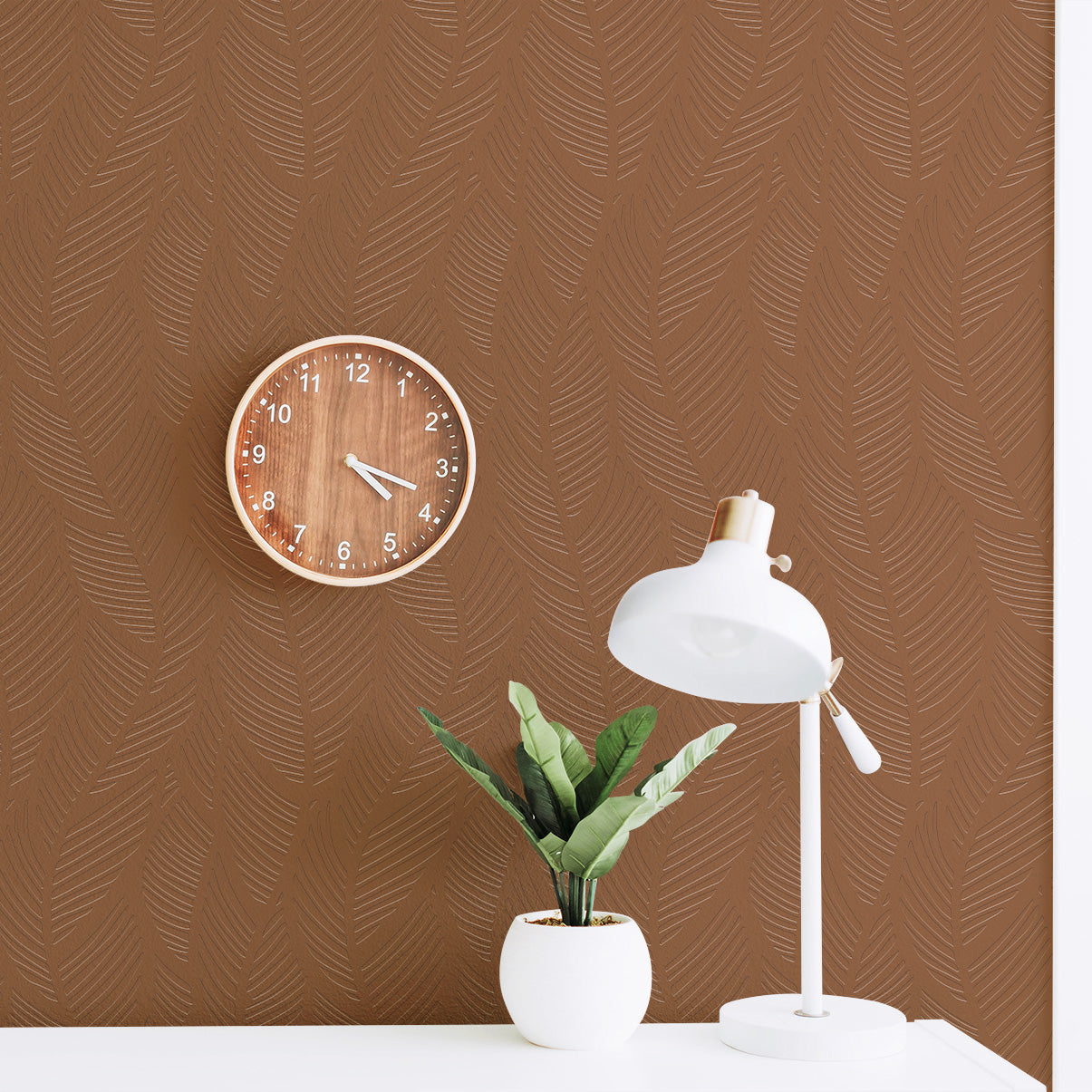 3D Tropical Frond Relief - Paintable Mural