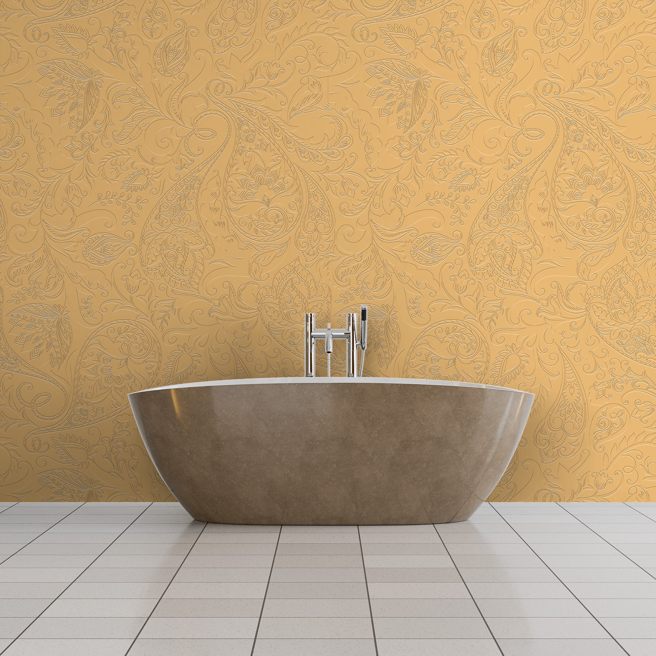 3D Heritage Henna - Paintable Wallpaper