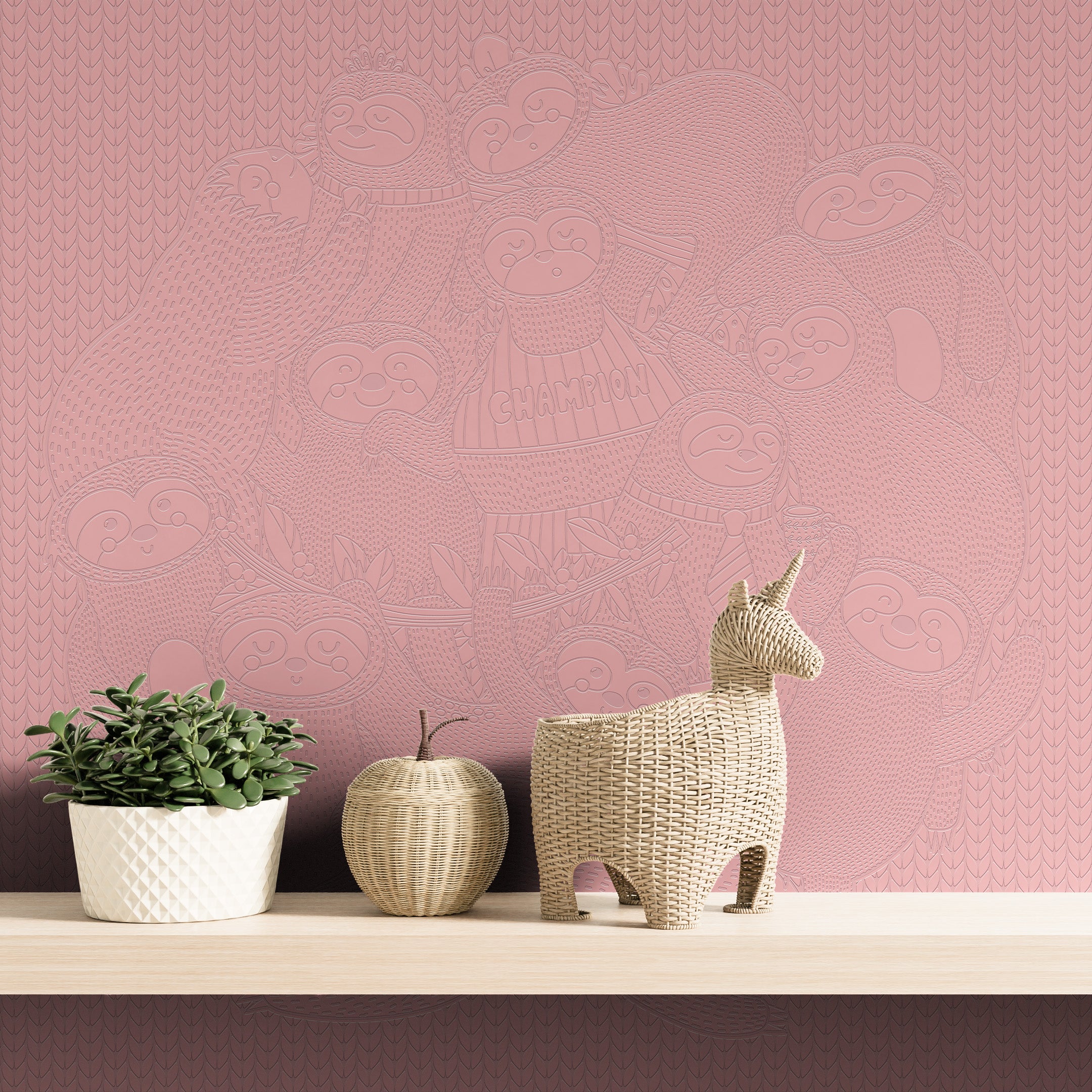 3D Lazy Day Slothscape - Paintable Mural