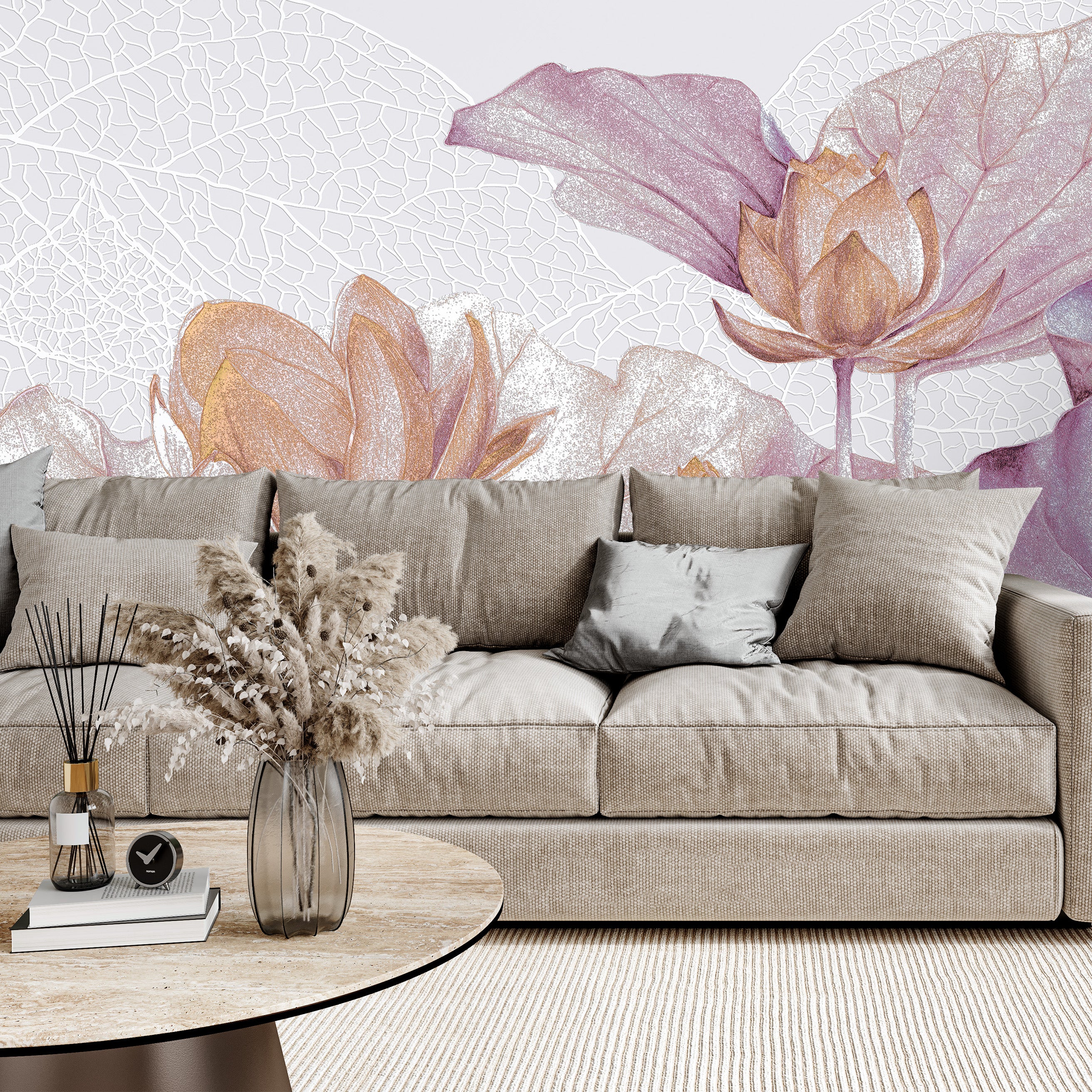 3D Lotus Flower - Printed Mural