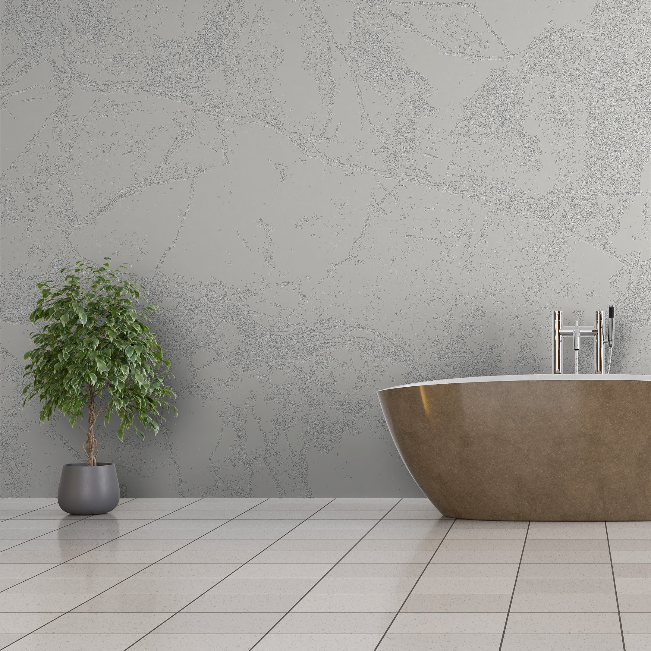 3D Shattered Stone - Paintable Mural