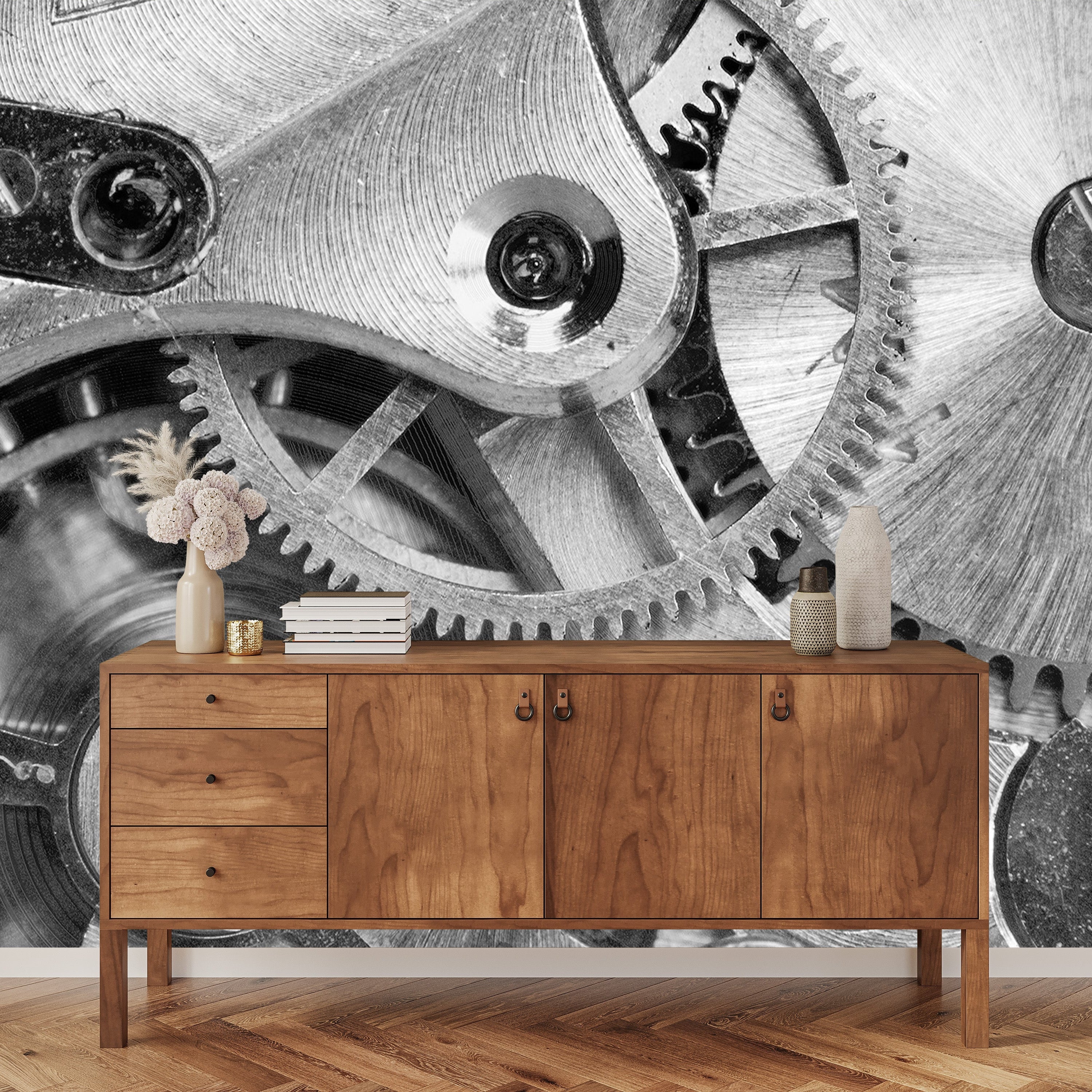 3D Clockwork Cogs - Printed Mural