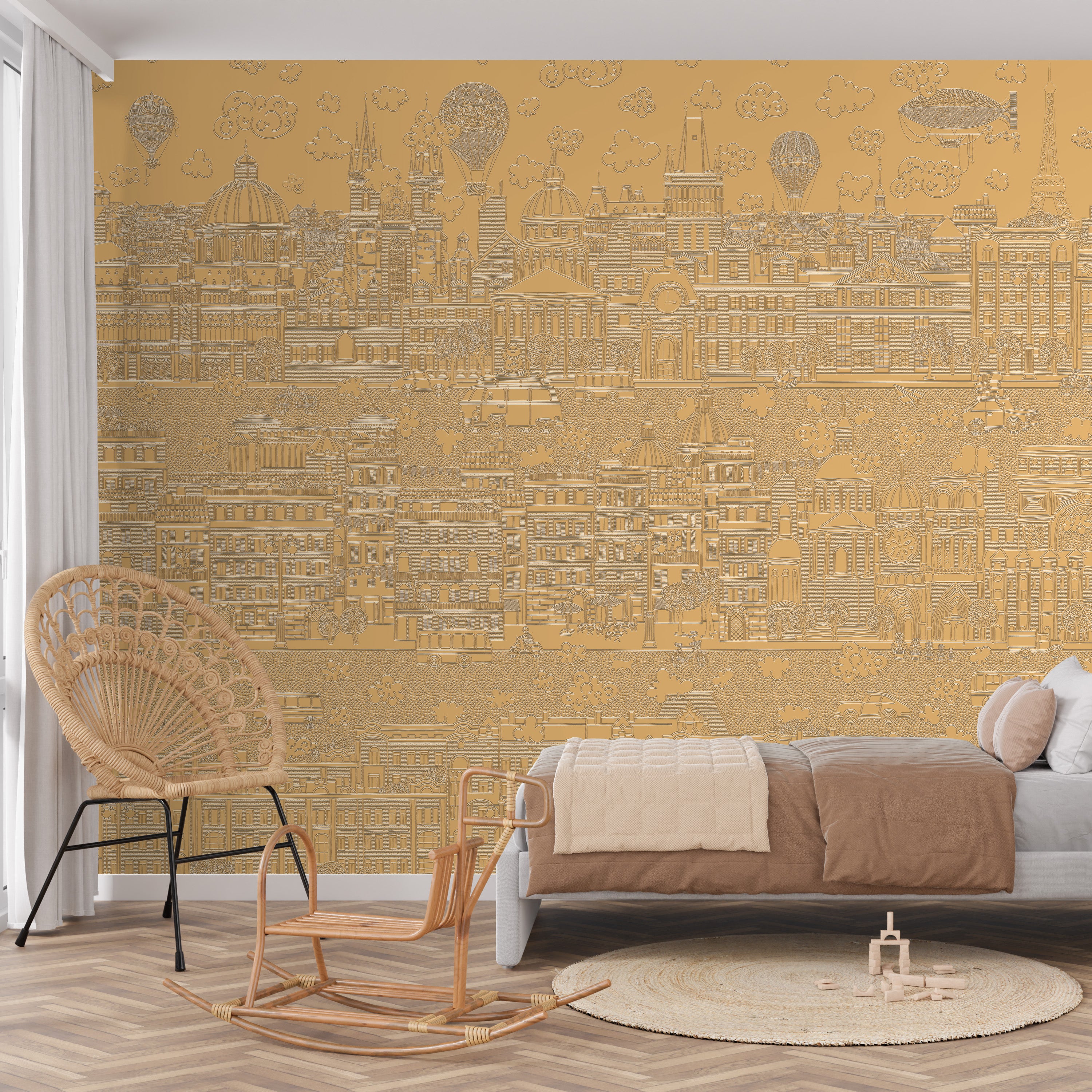 3D Enchanted Skyline - Paintable Mural