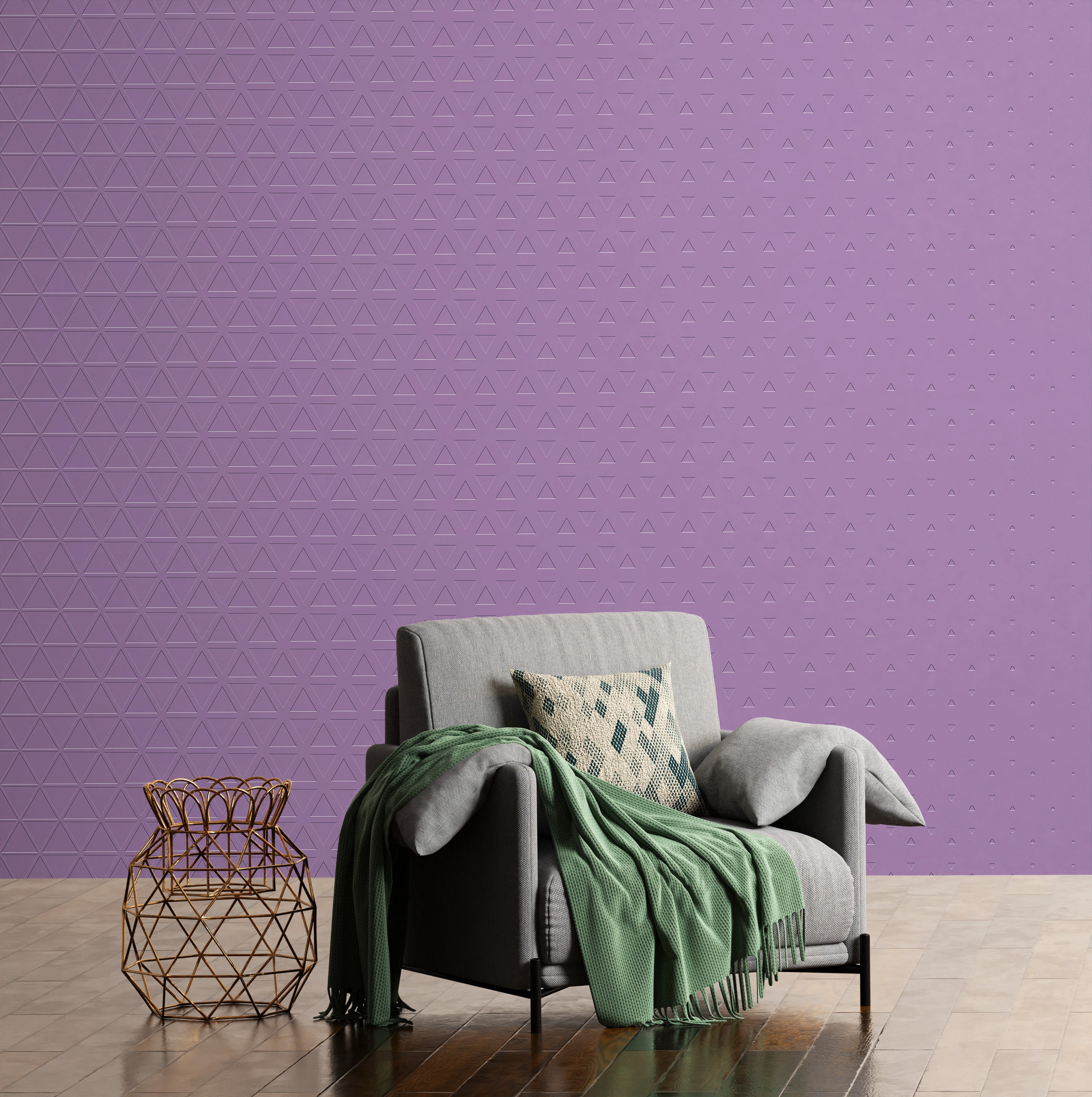 3D Pyramid Cascade - Paintable Mural