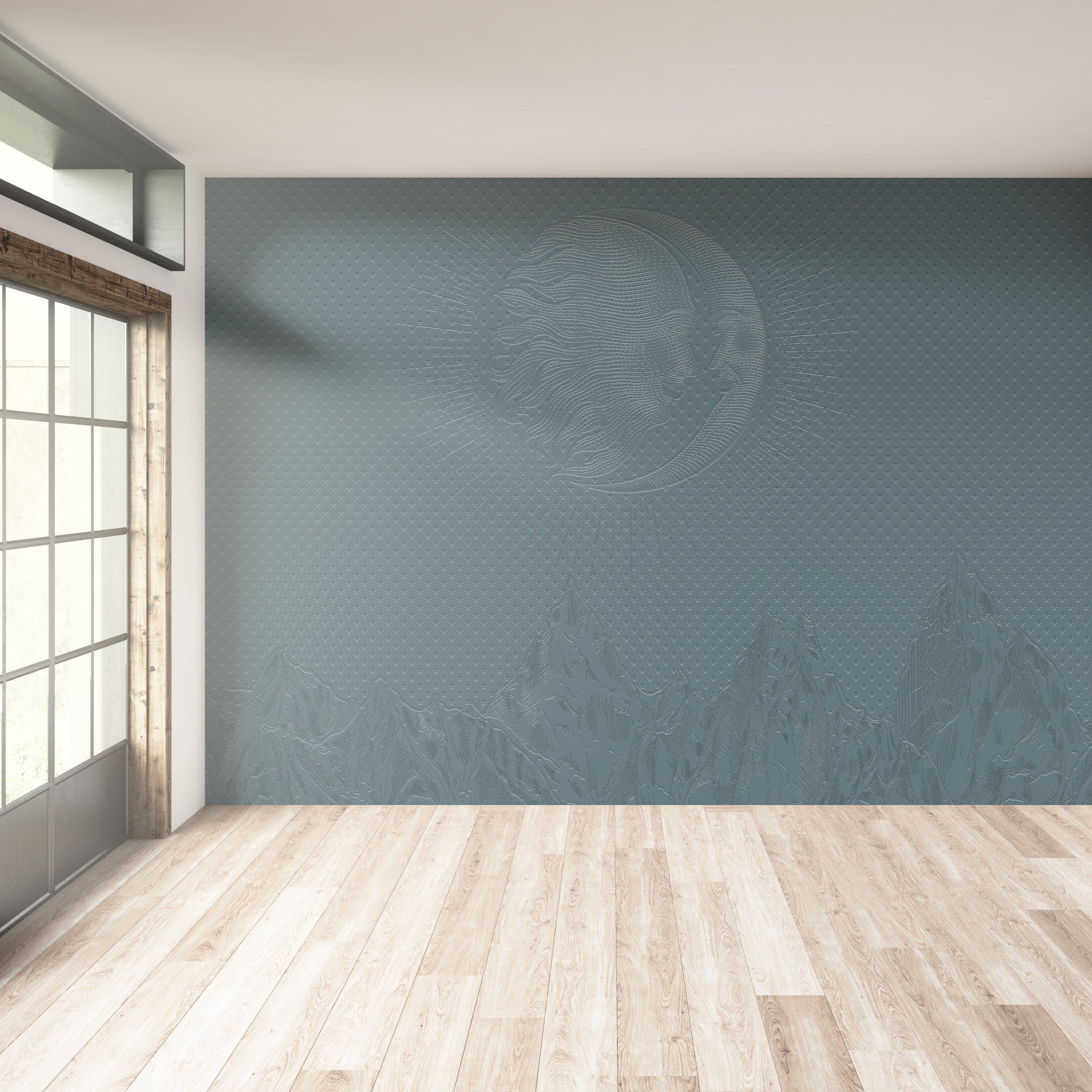 3D Celestial Peaks - Paintable Mural