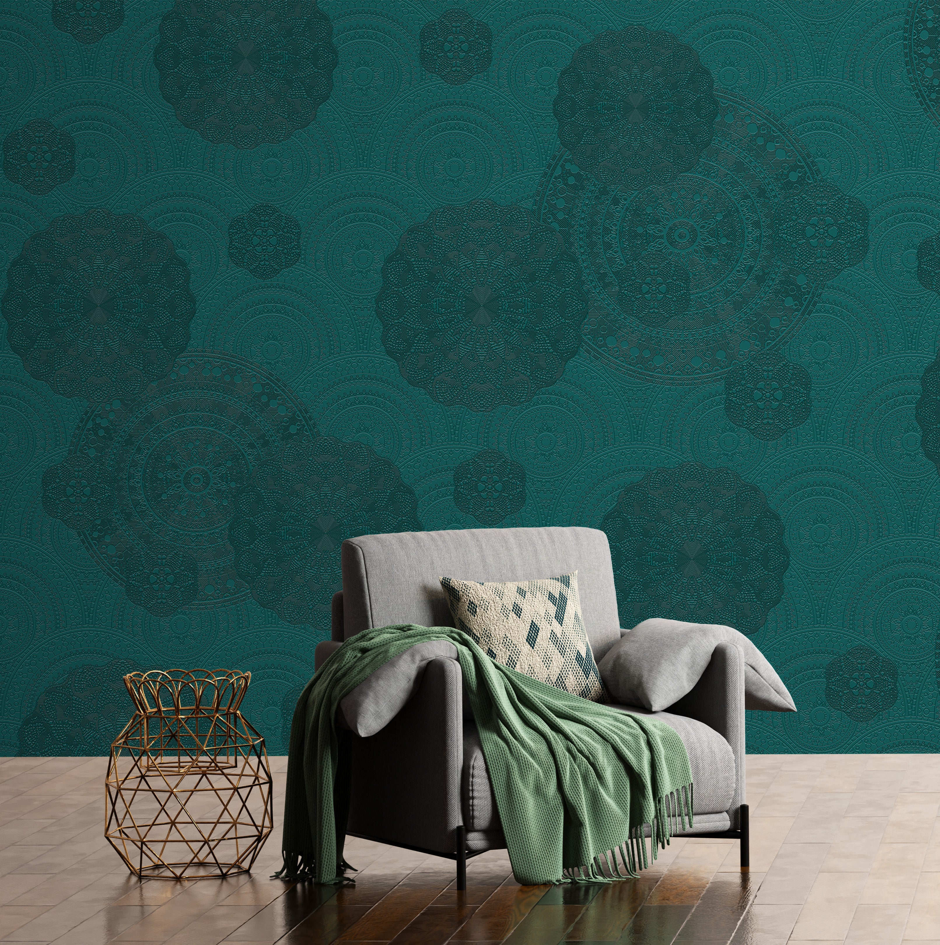 3D Moonstone Mandala - Printed Mural