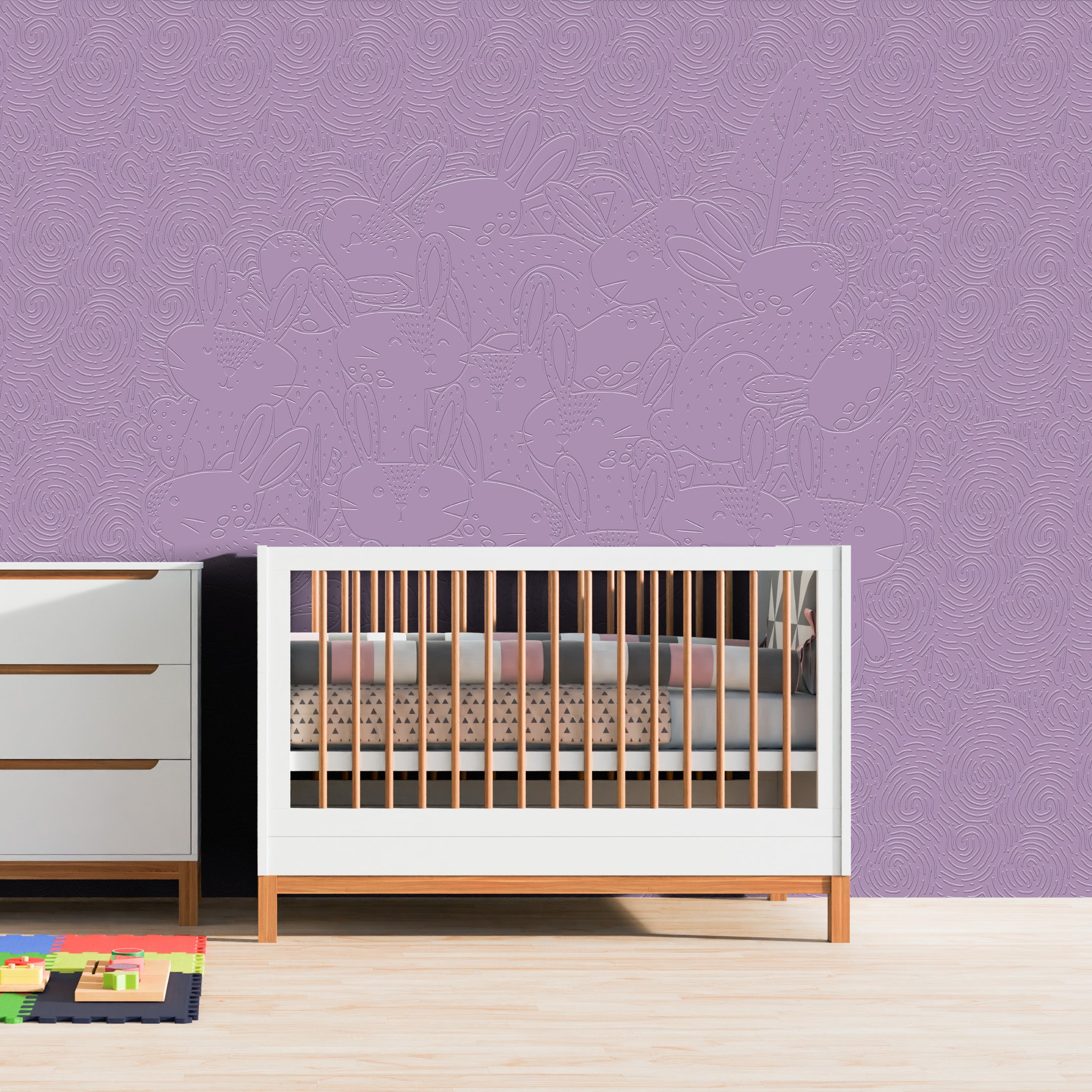 3D Bunny Burrow - Paintable Mural