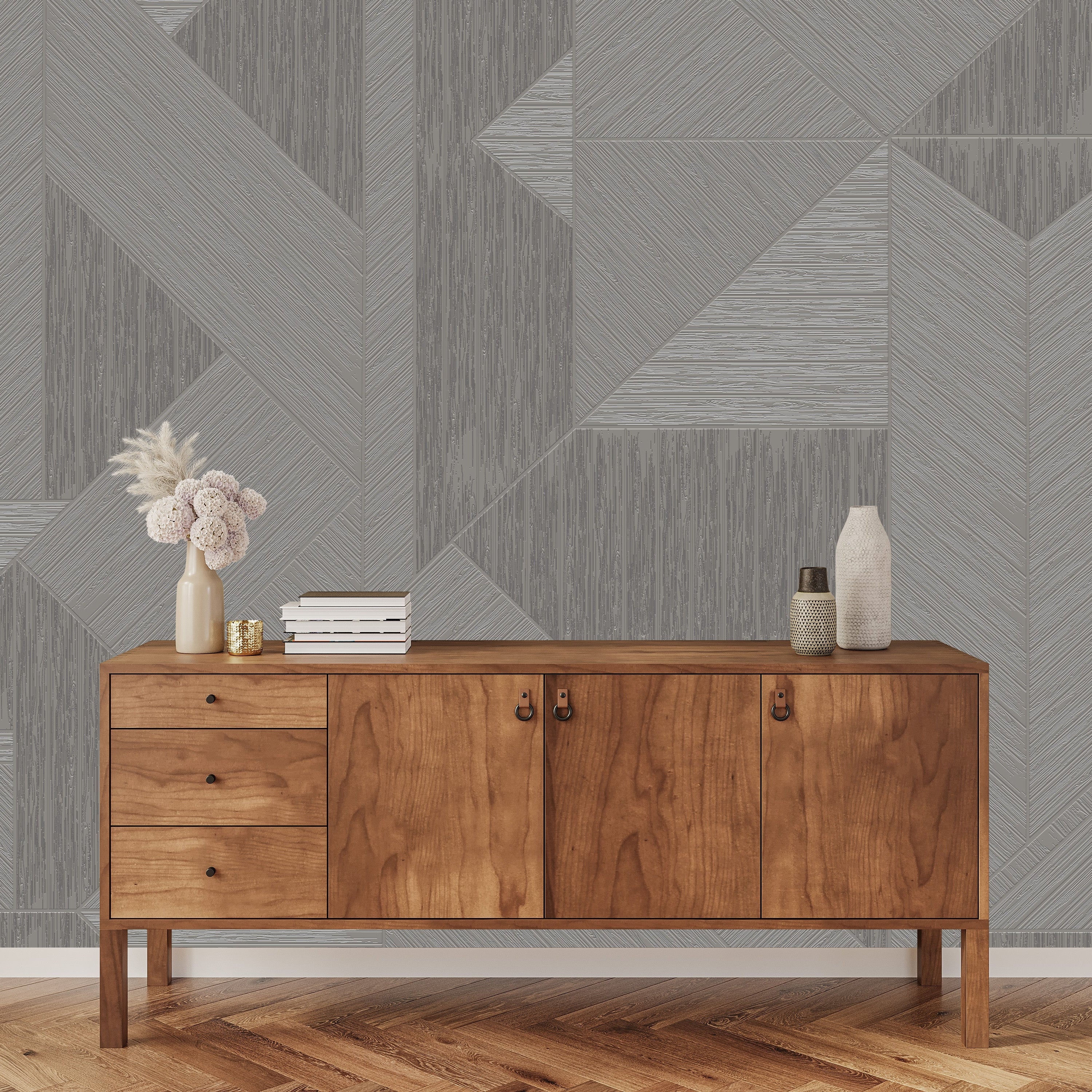 3D Chevron Elegance - Paintable Mural