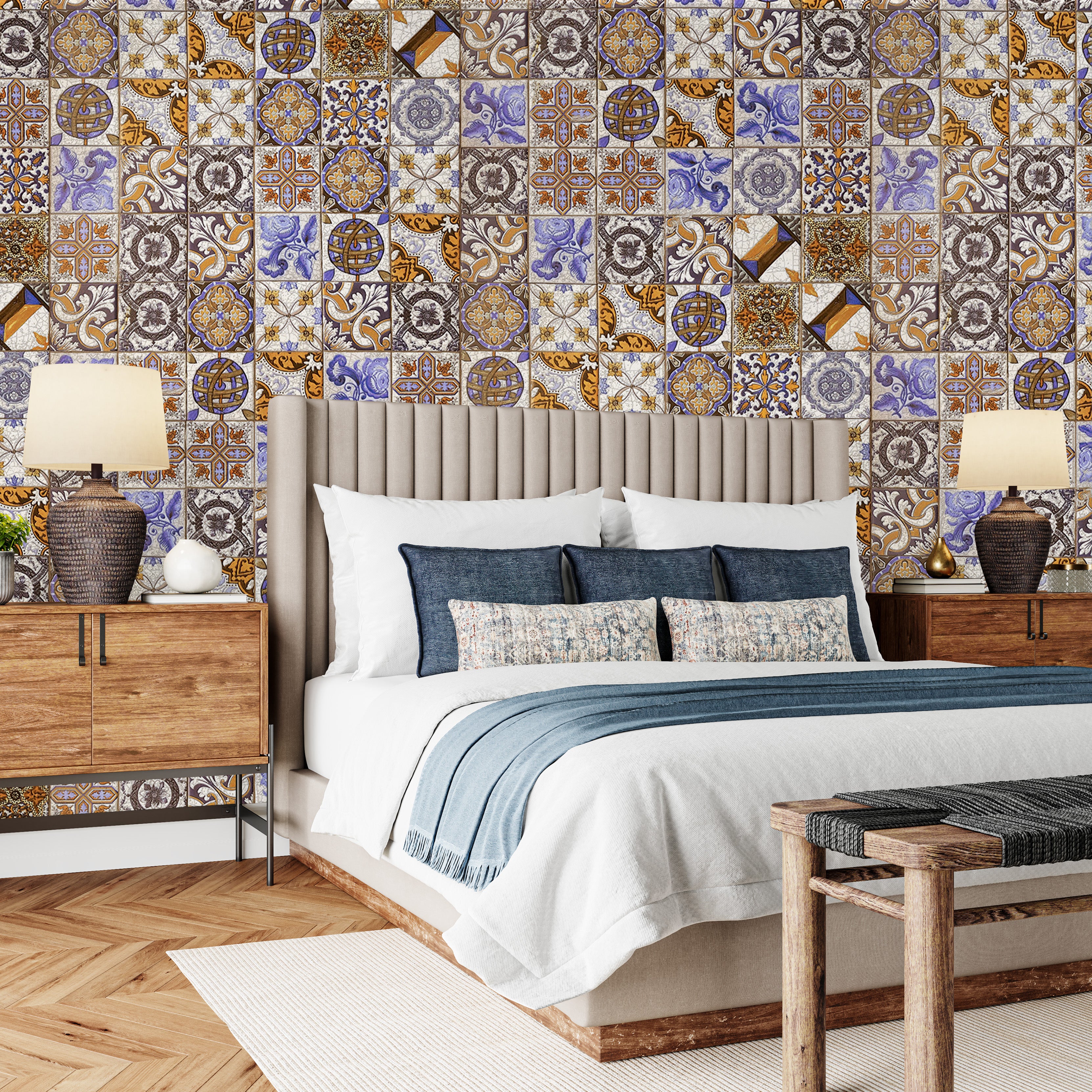 3D Mediterranean Tiles - Printed Mural