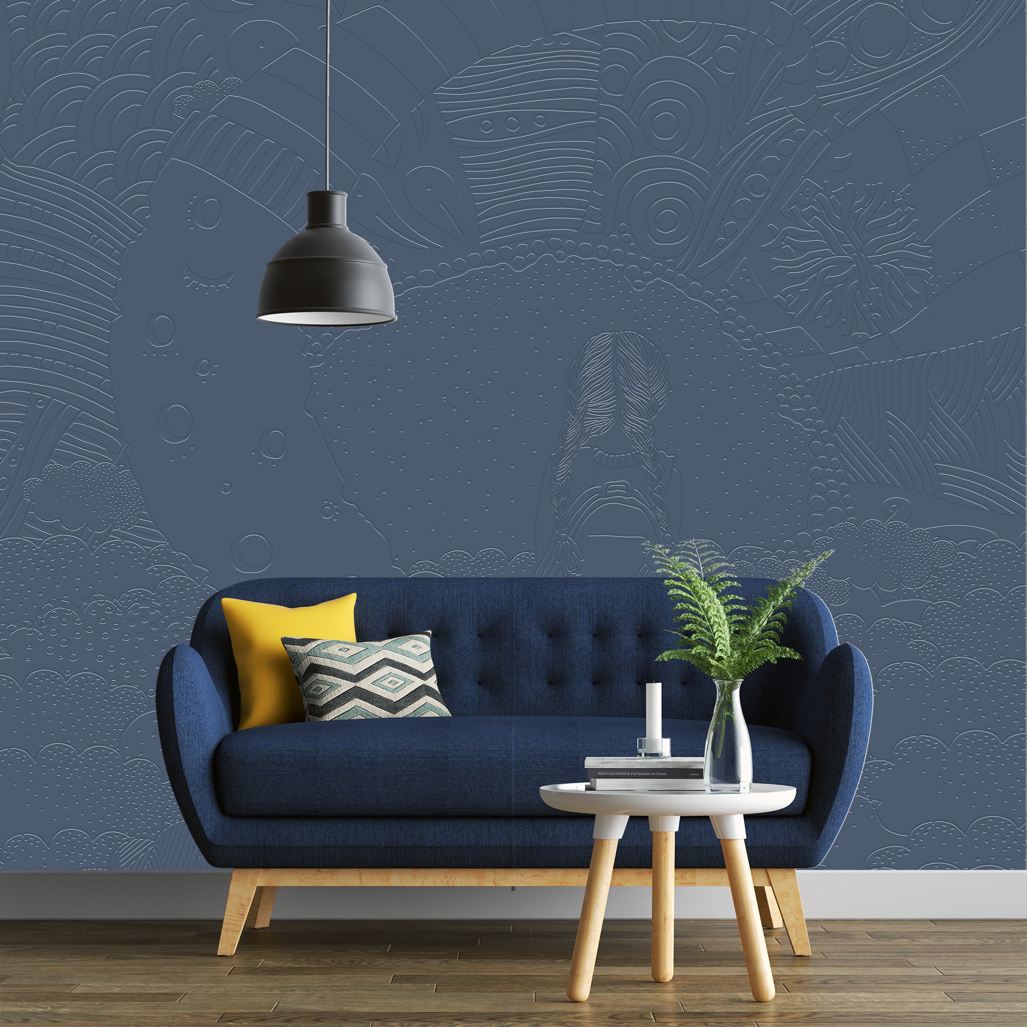 3D Moon Child Dreamscape - Paintable Mural