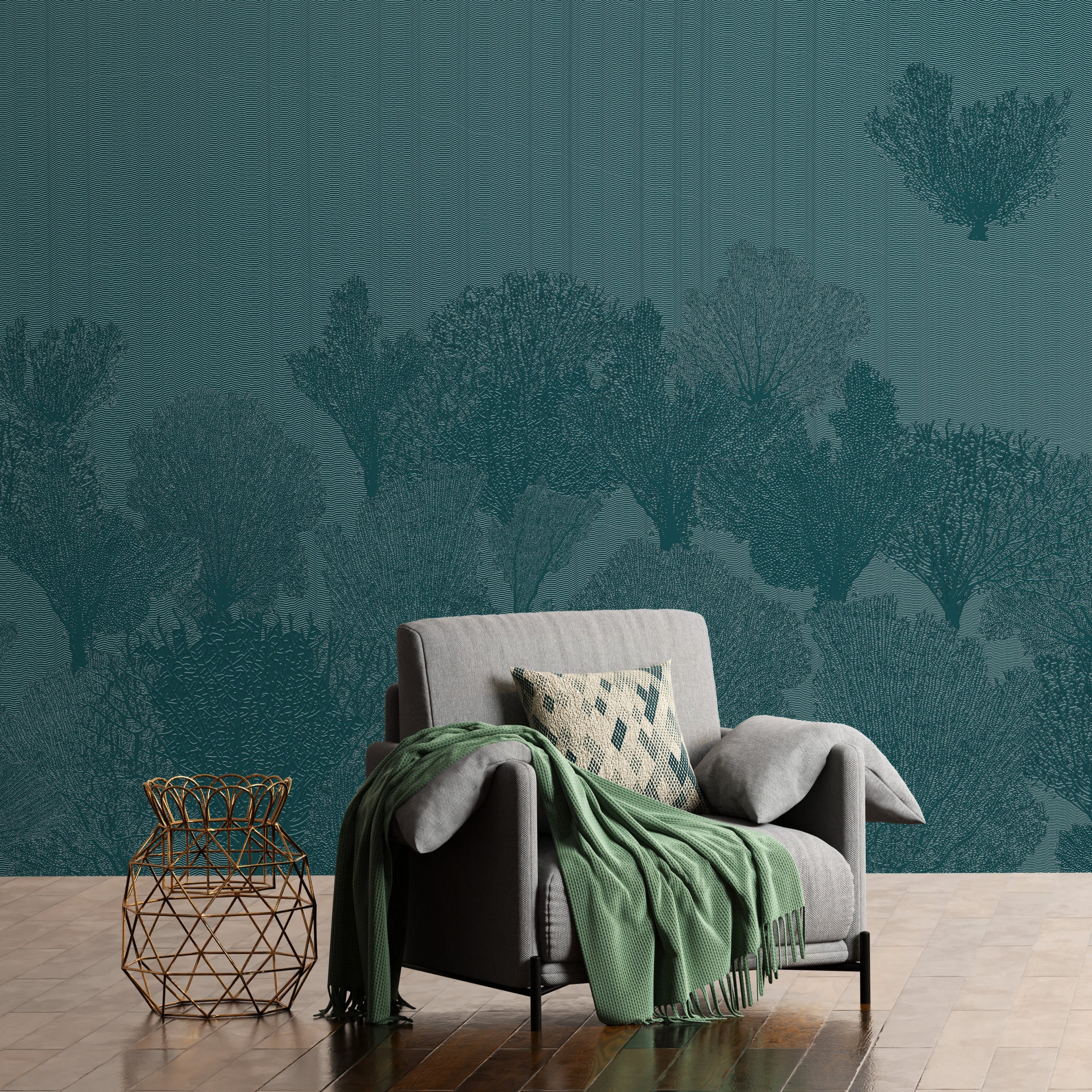 3D Coral Serenity - Paintable Mural