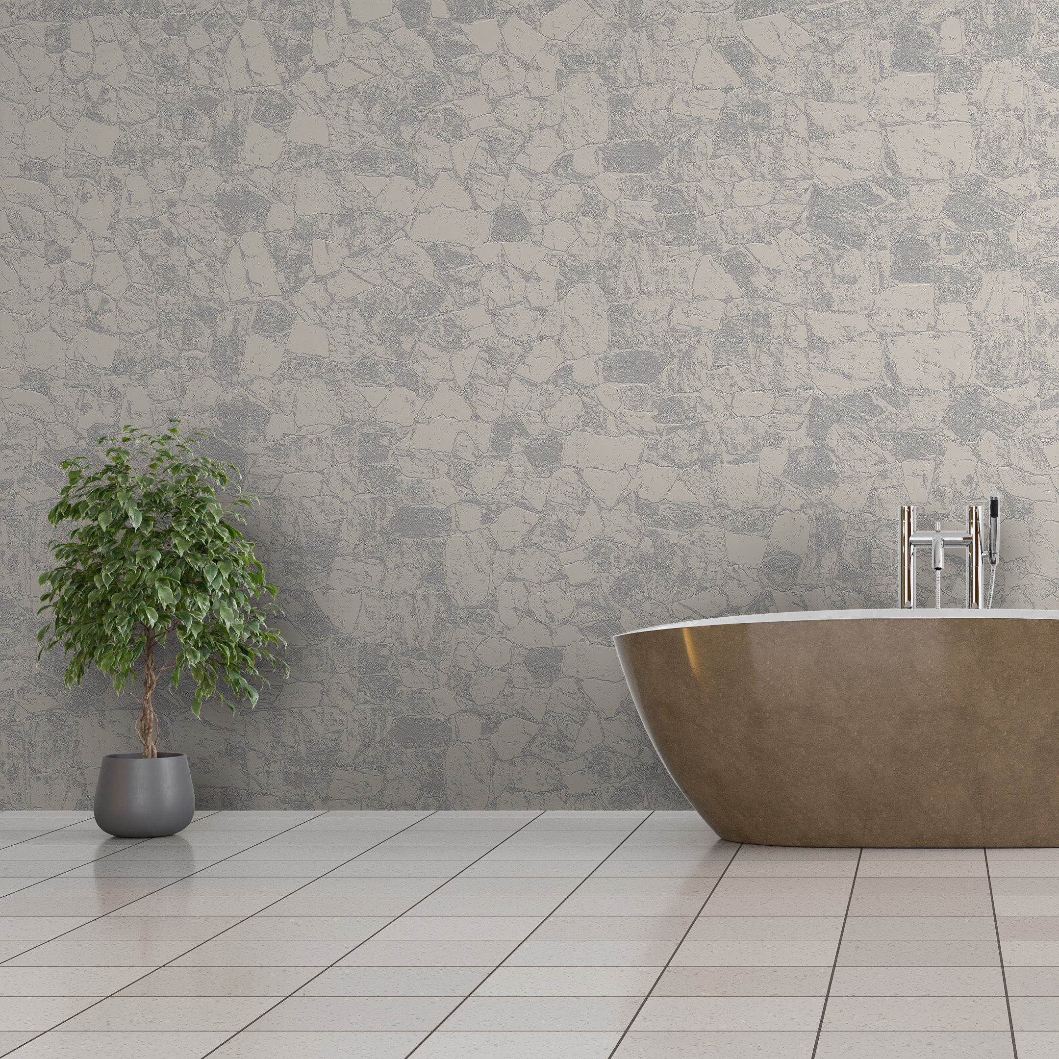 3D Rustic Quarry - Paintable Mural