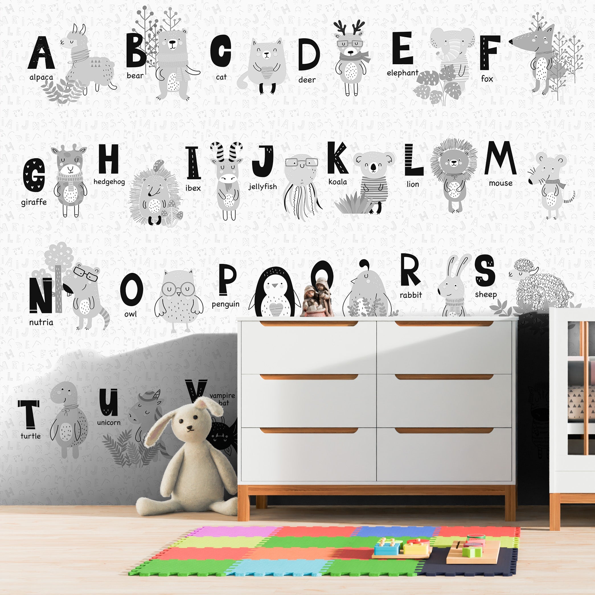 3D Animal Alphabet Adventure - Printed Mural