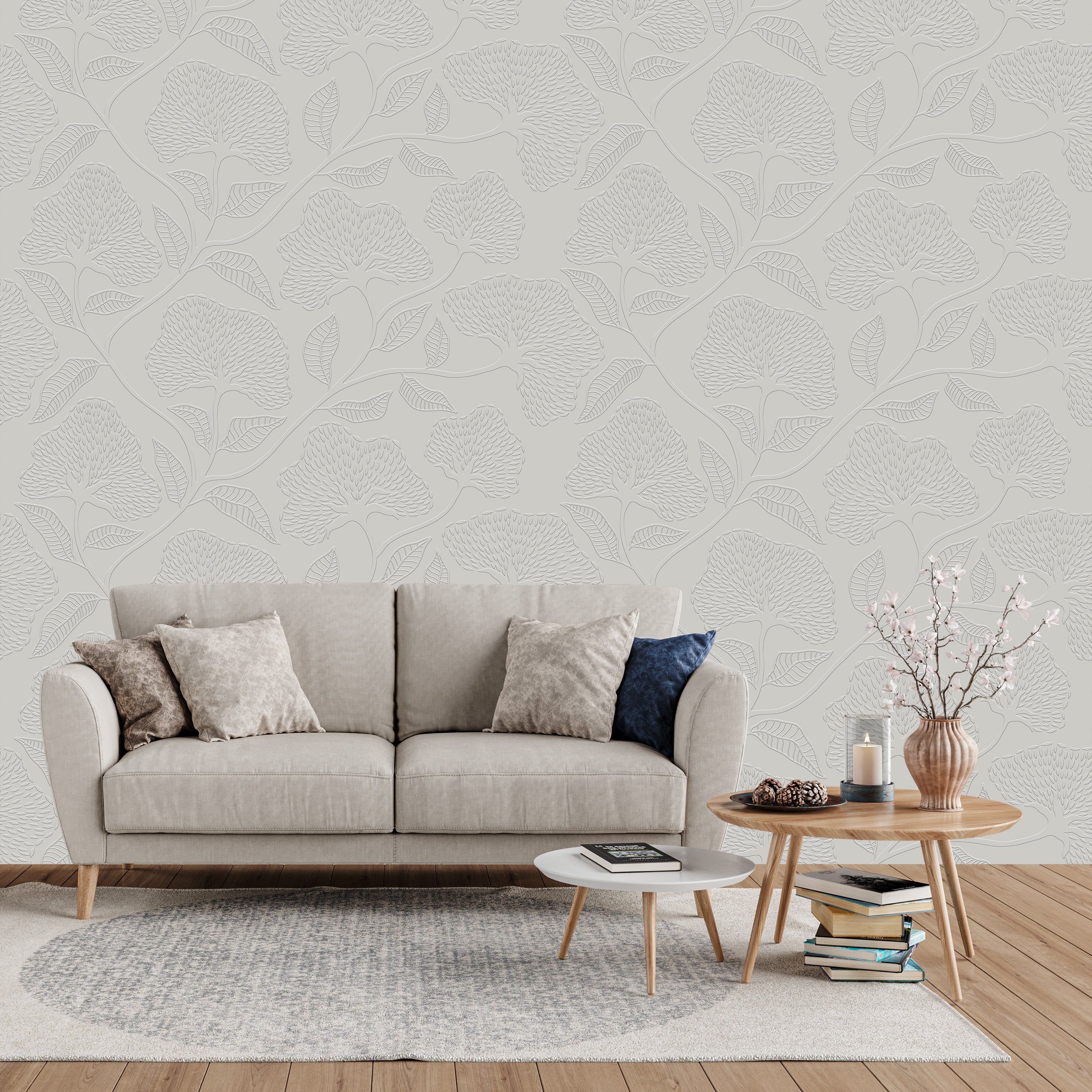 3D Wandering Willow Bloom - Paintable Wallpaper