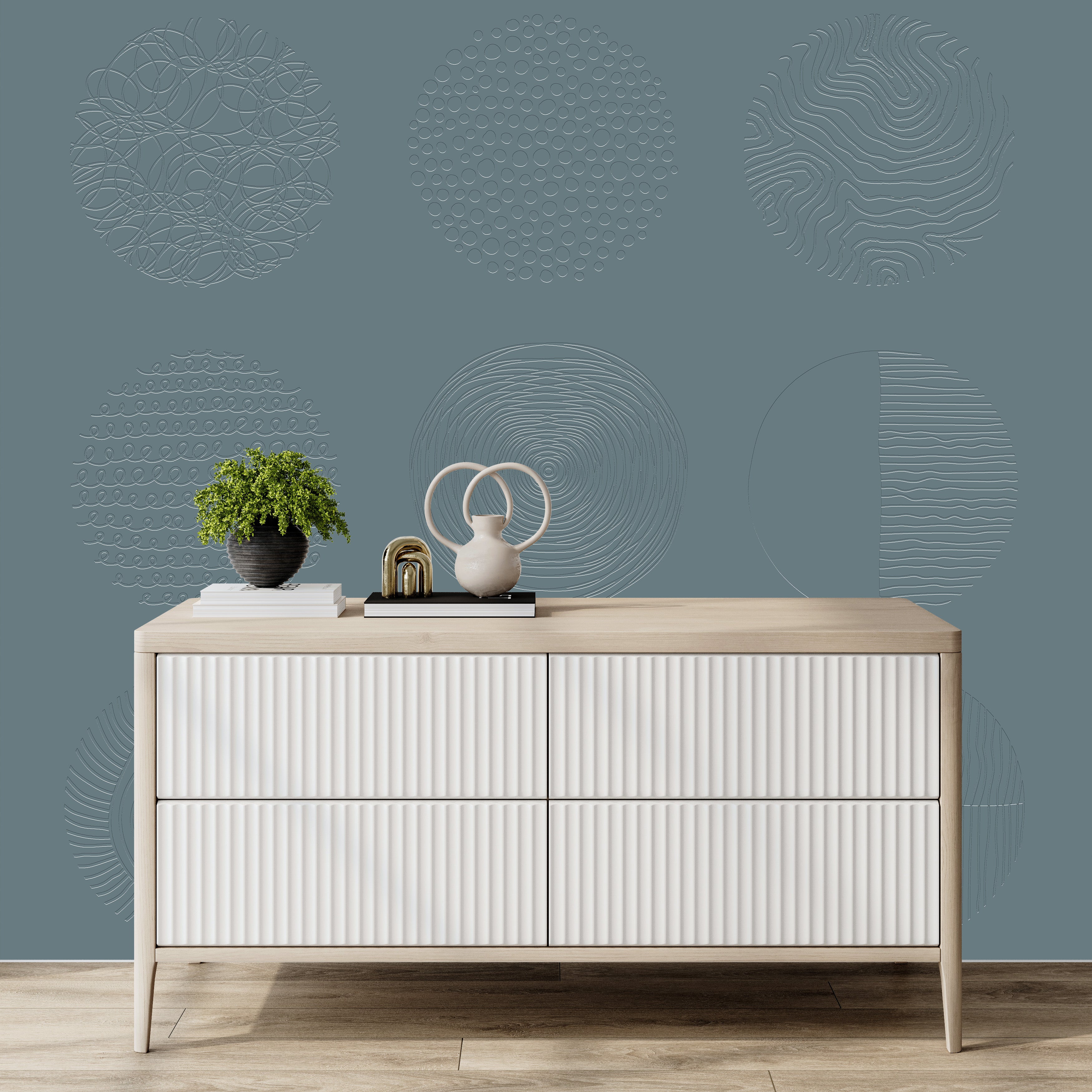 3D Nine Views Abstract - Paintable Wallpaper