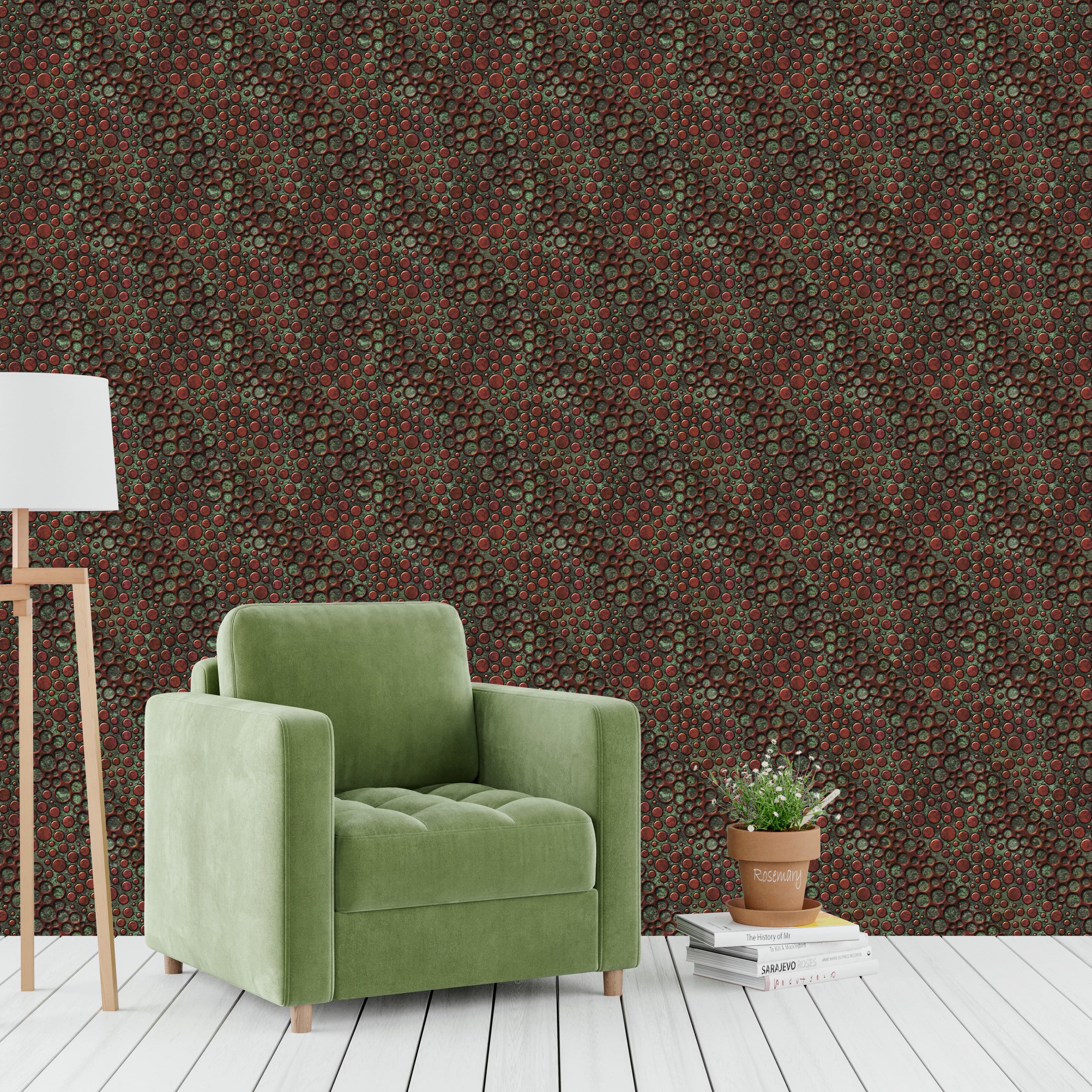 3D Metallic Bubbles - Printed Wallpaper