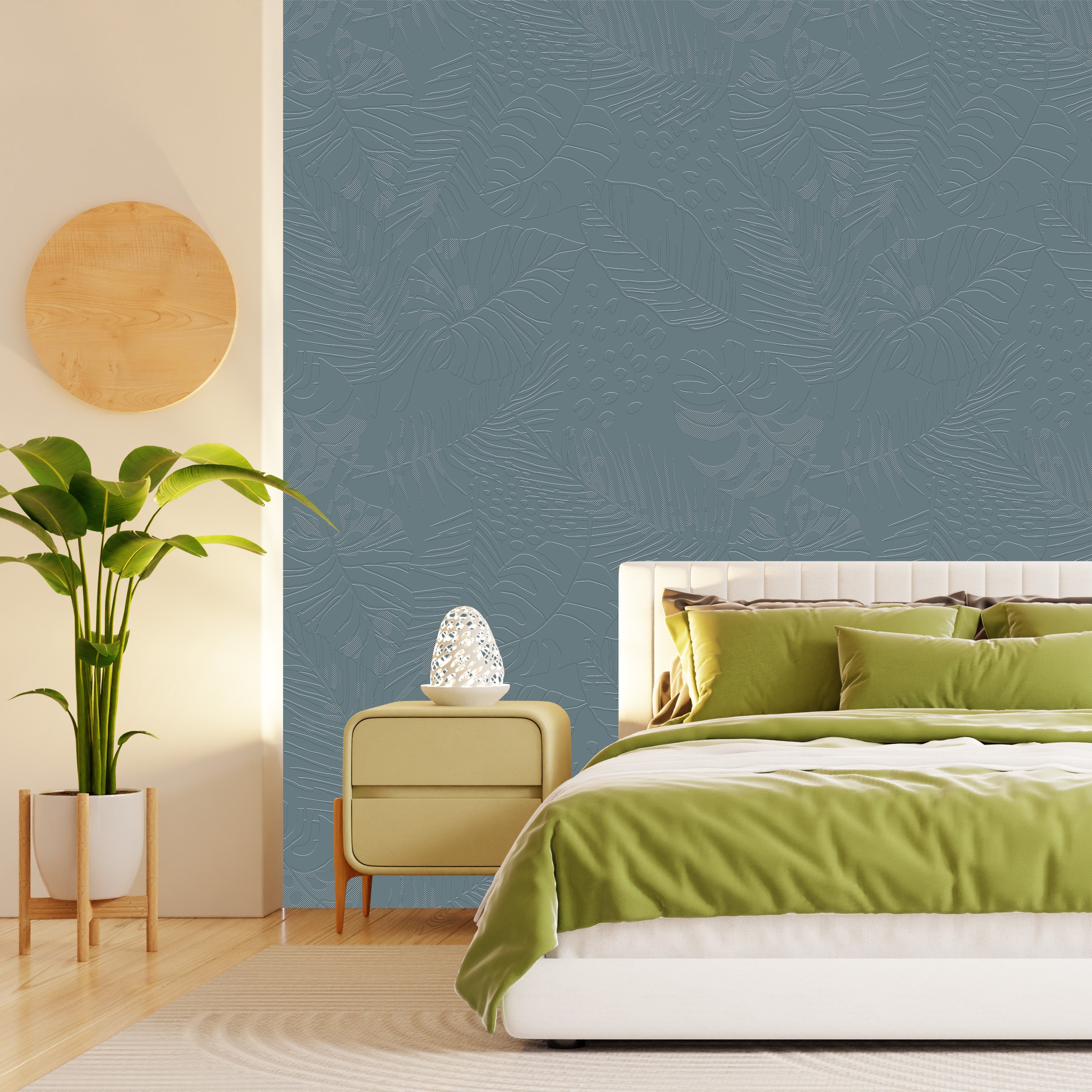 3D Monstera Leaf Overlay - Paintable Wallpaper