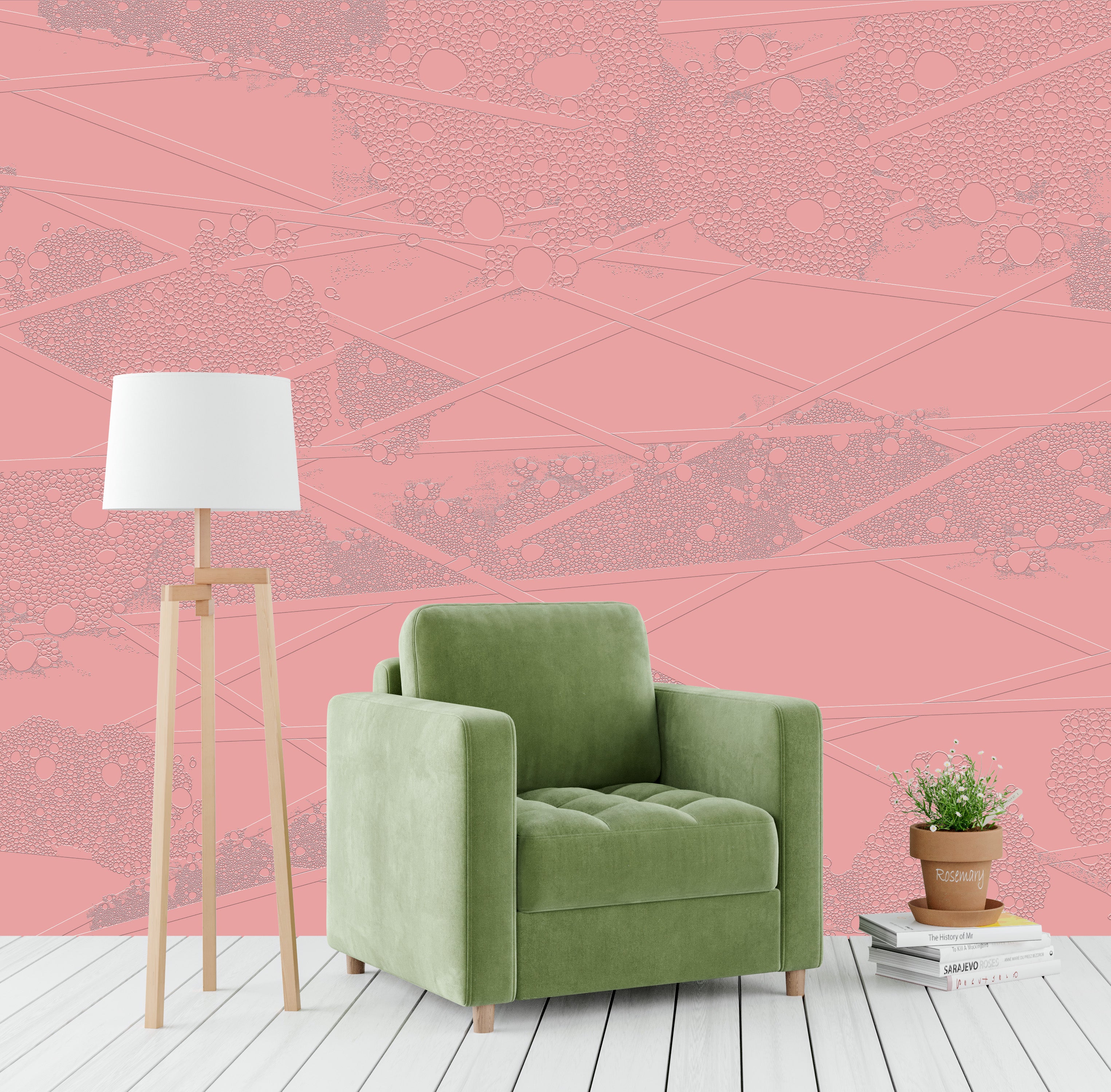 3D Bubble Nexus - Paintable Mural