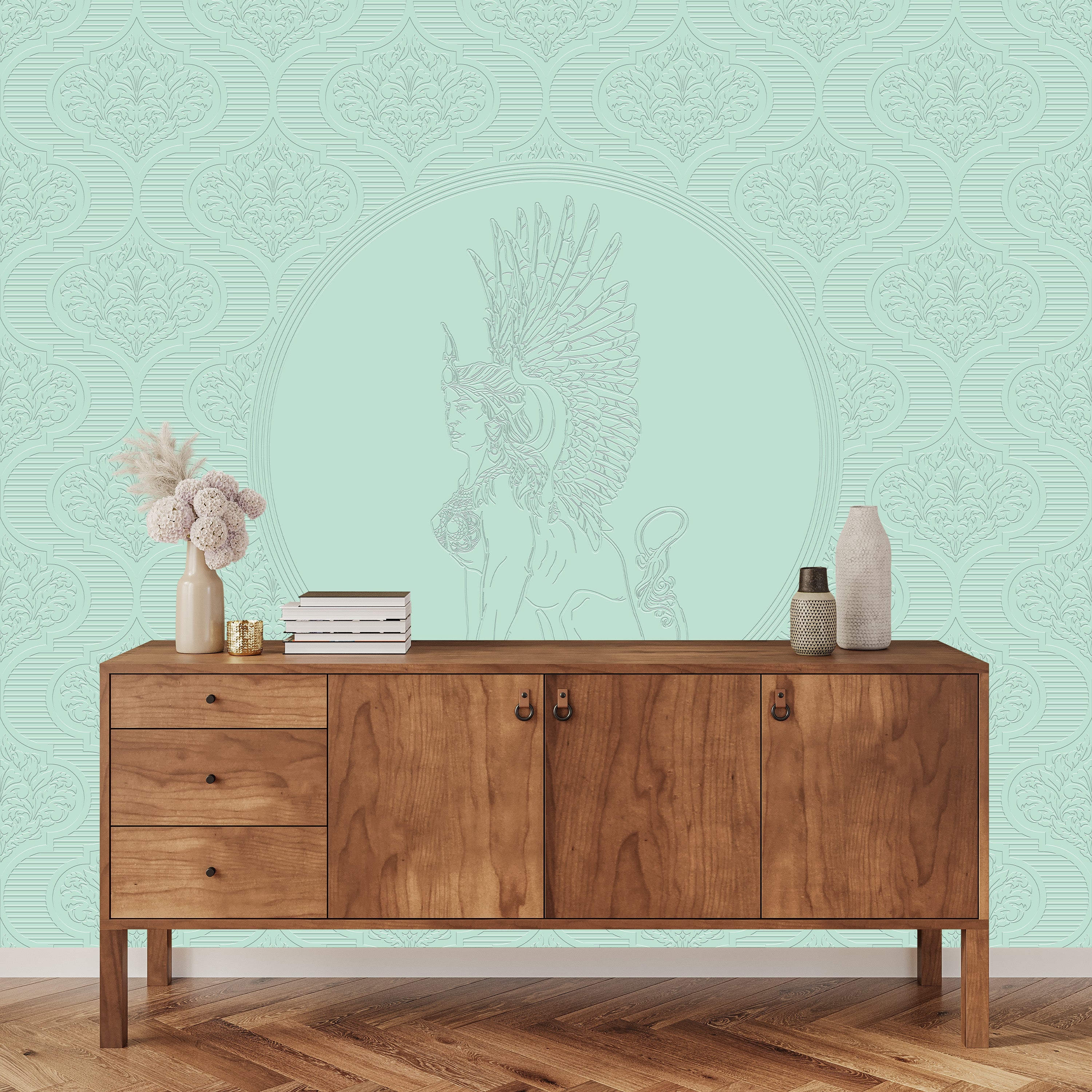 3D Mythic Guardian - Paintable Mural