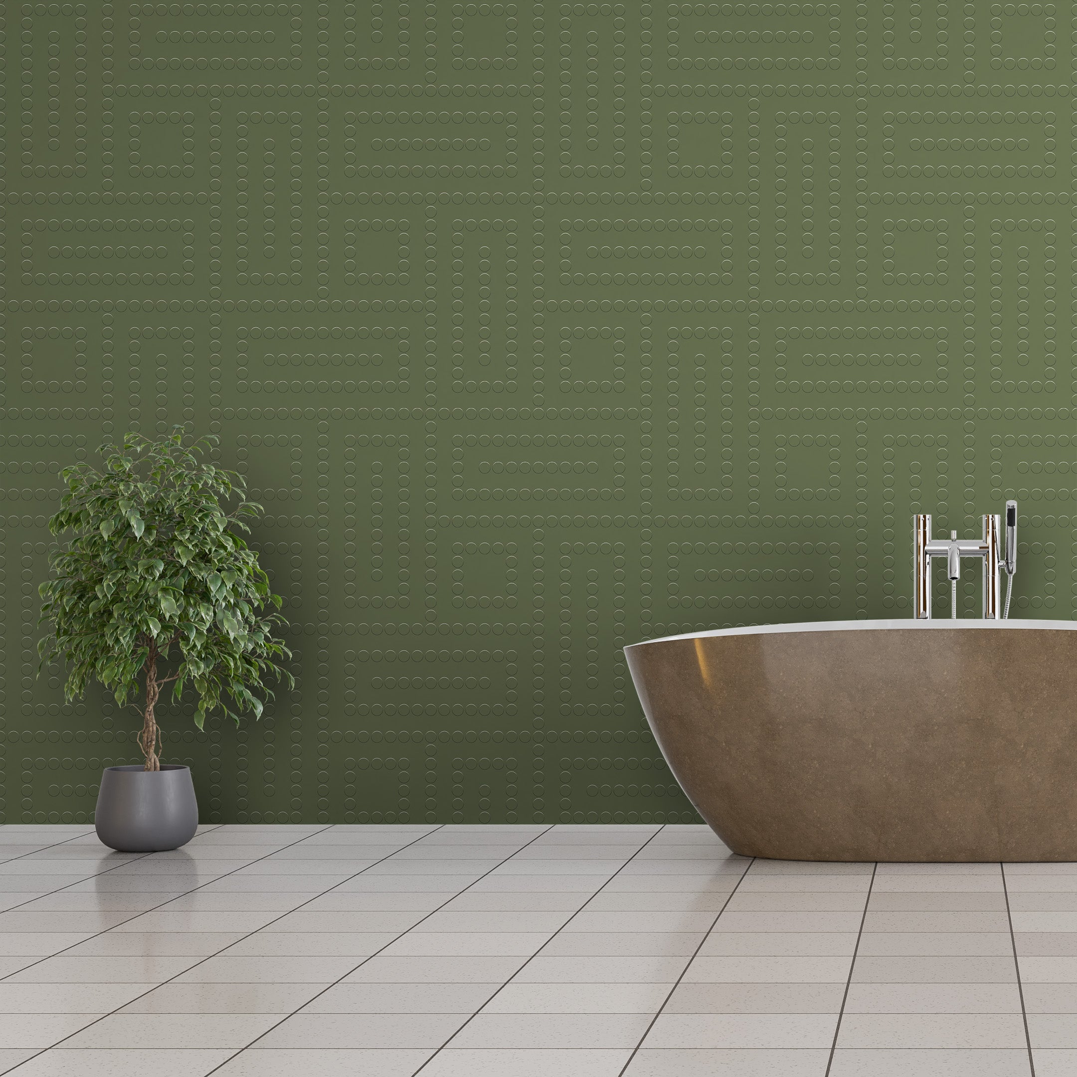 3D Tactical Slate Grid - Paintable Wallpaper