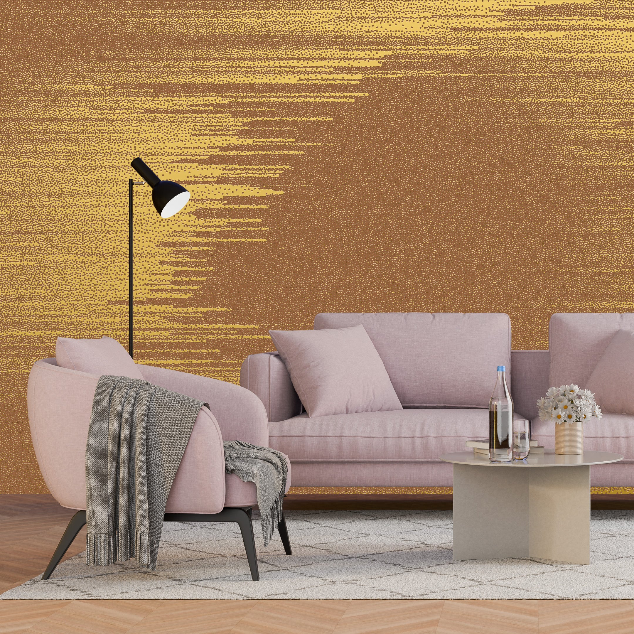 3D Gradient Whisper - Paintable Mural